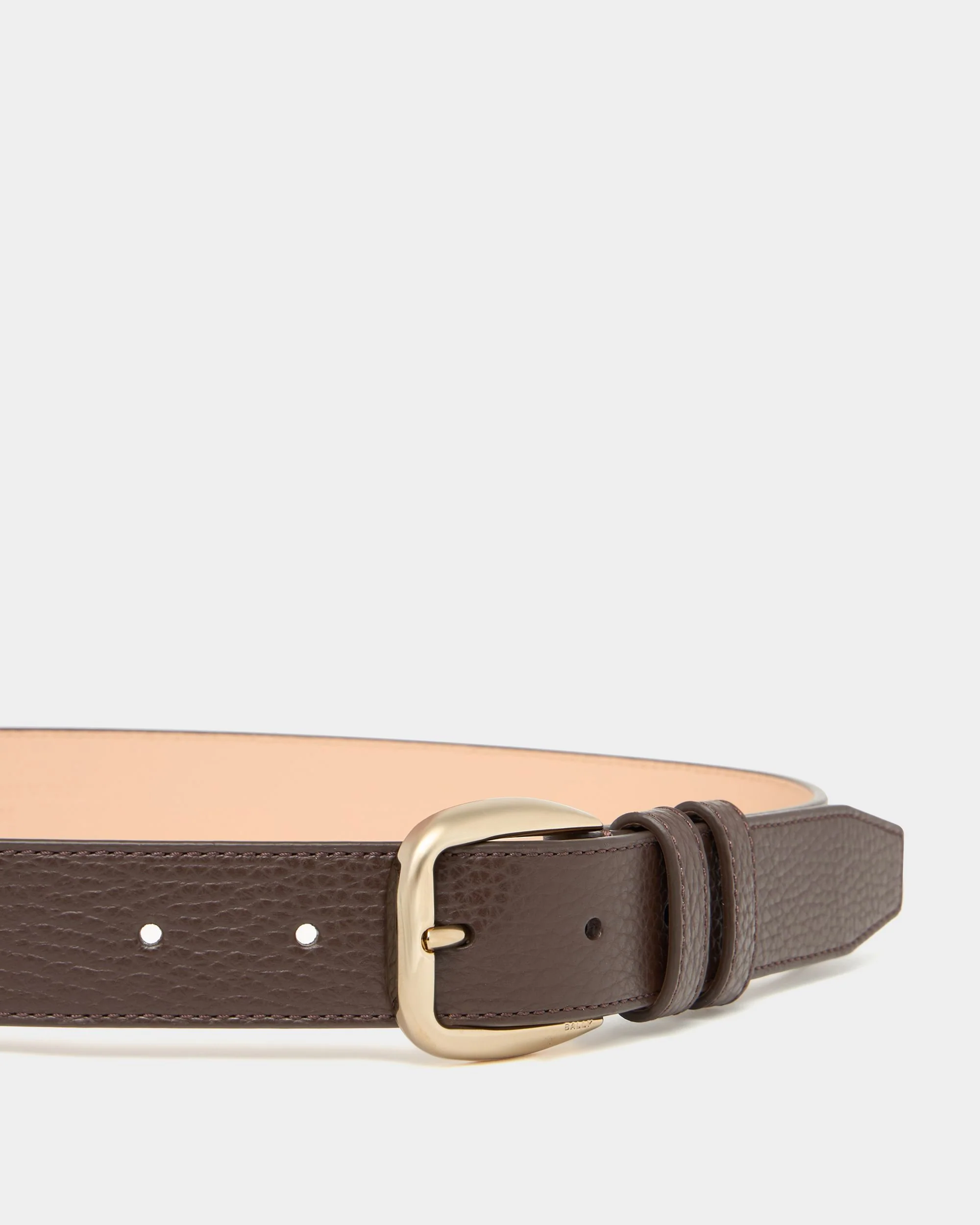 30 mm Belt In Brown Grained Leather - Image 3