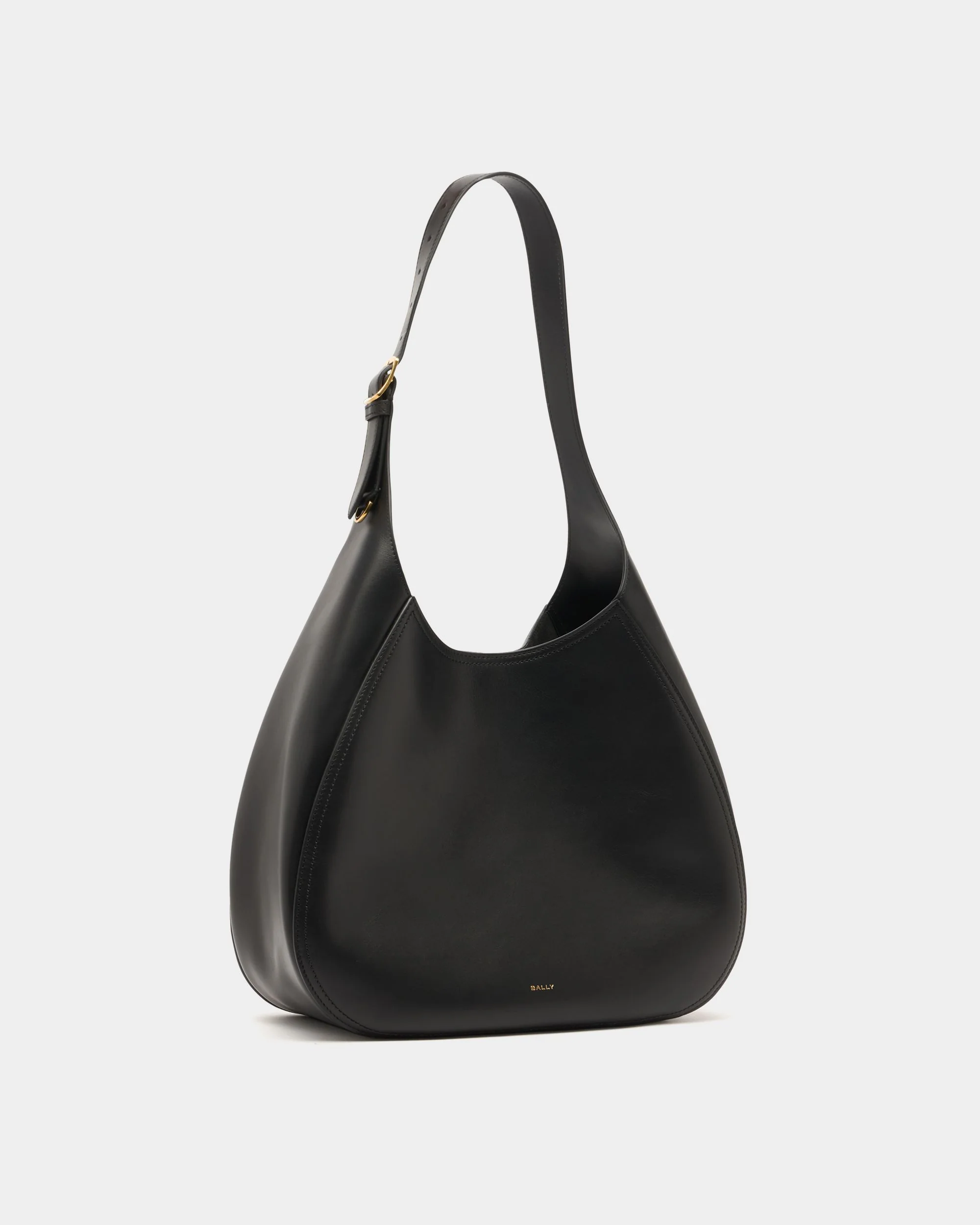Althea Hobo Bag in Black Leather - Image 4