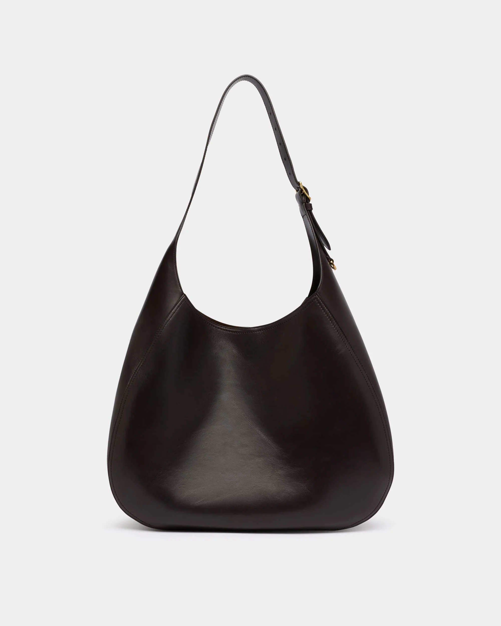 Althea Large Hobo Bag in Chocolate Leather - Image 3