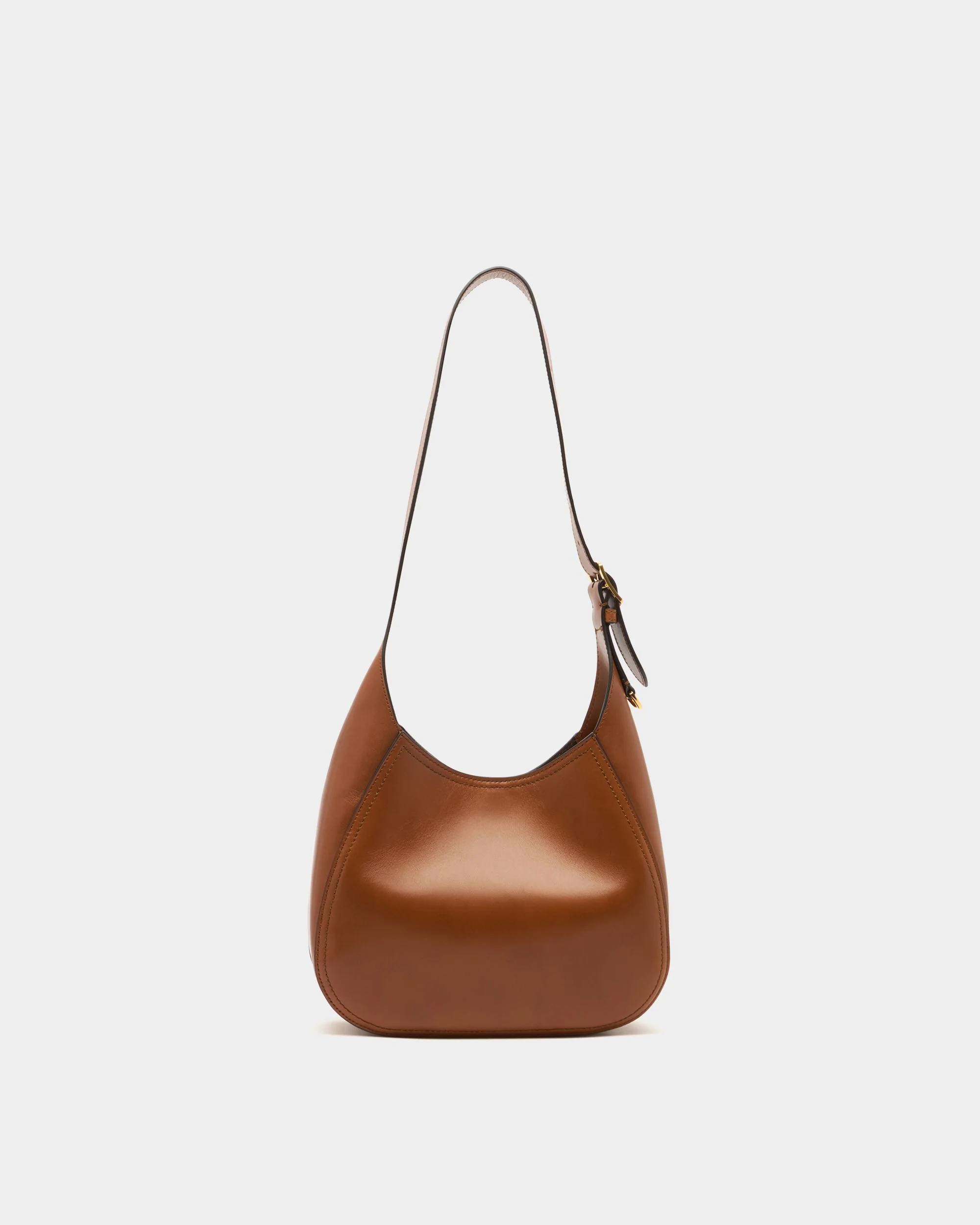 Althea Small Hobo Bag in Amber Brown Leather - Image 3