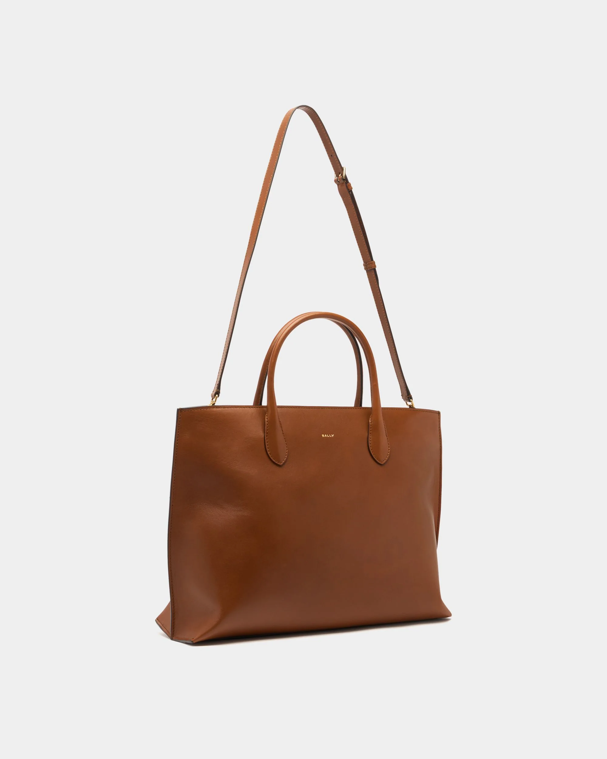 Althea Tote Bag in Amber Brown Leather - Image 3