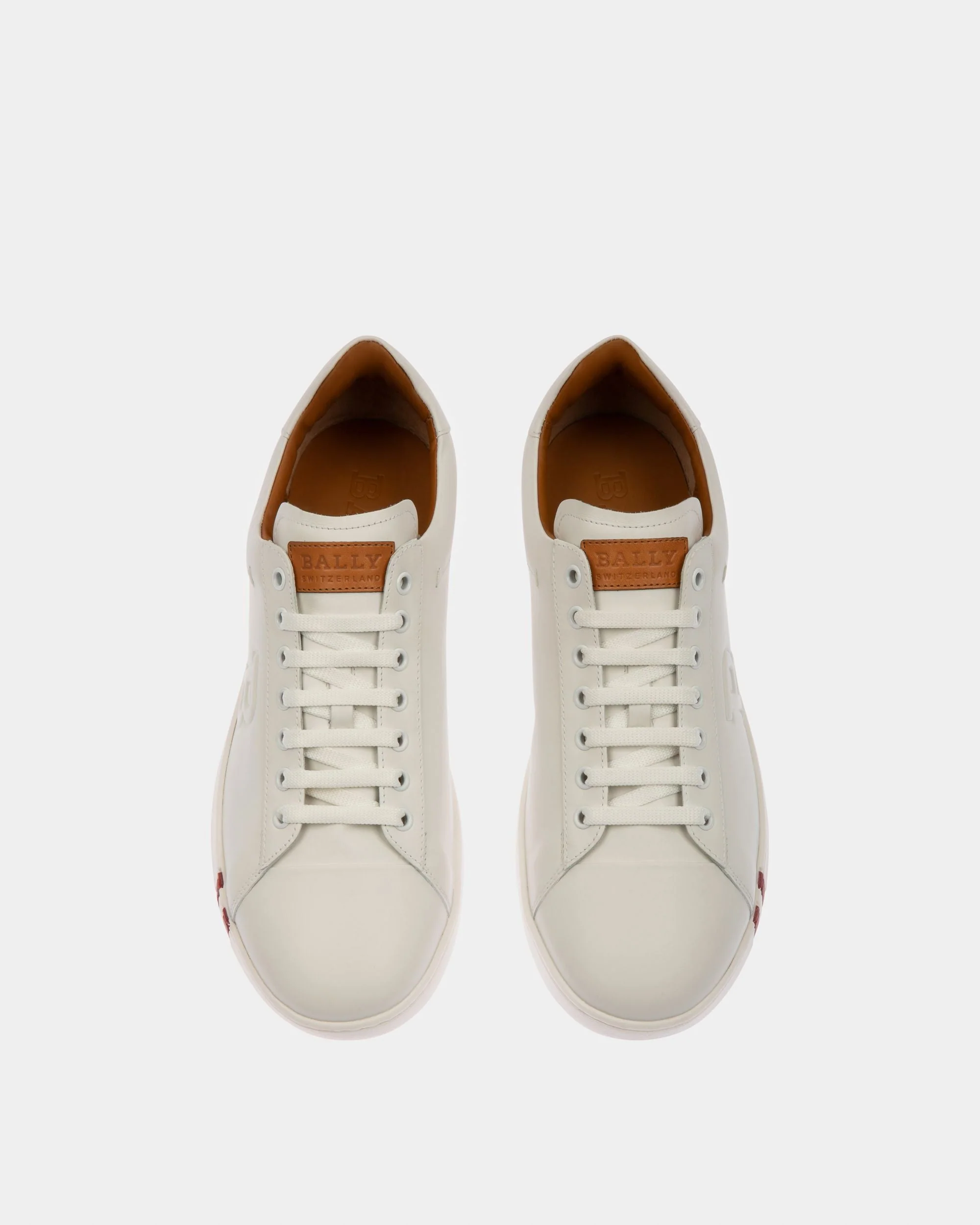 Asher Men's Leather Trainer In White - Image 2