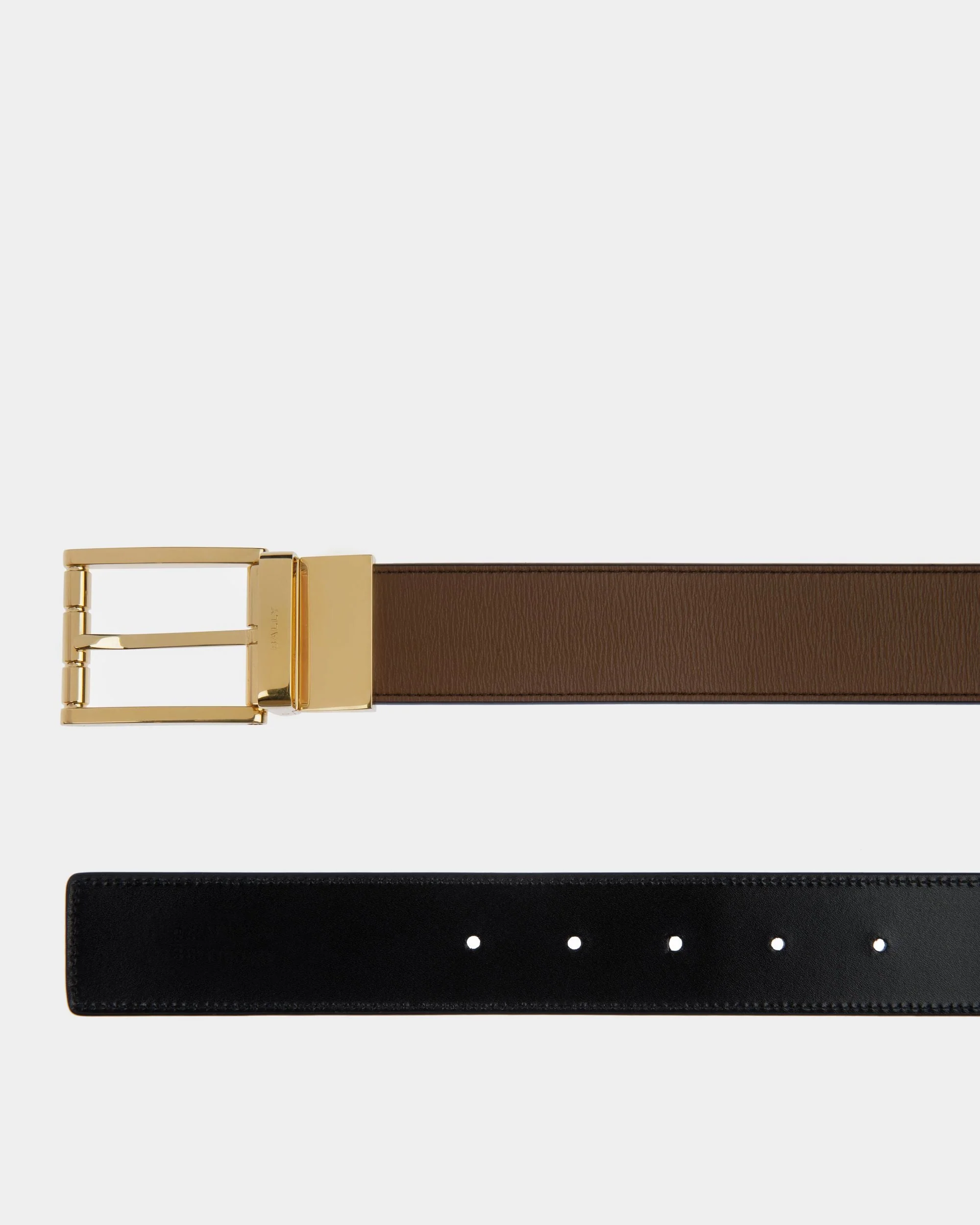 Astory 35mm Reversible And Adjustable Belt In Brown And Black Leather - Image 2