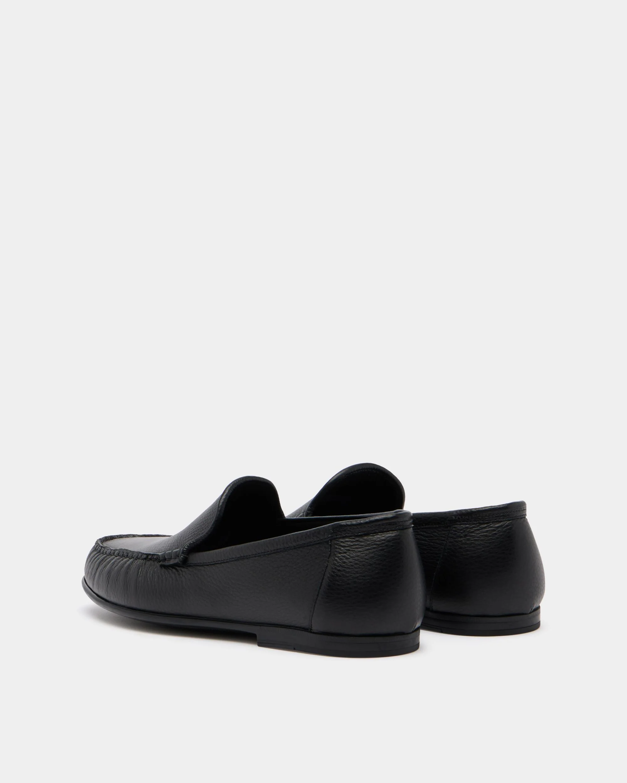 Axony Moccasin in Black Grained Leather - Image 3