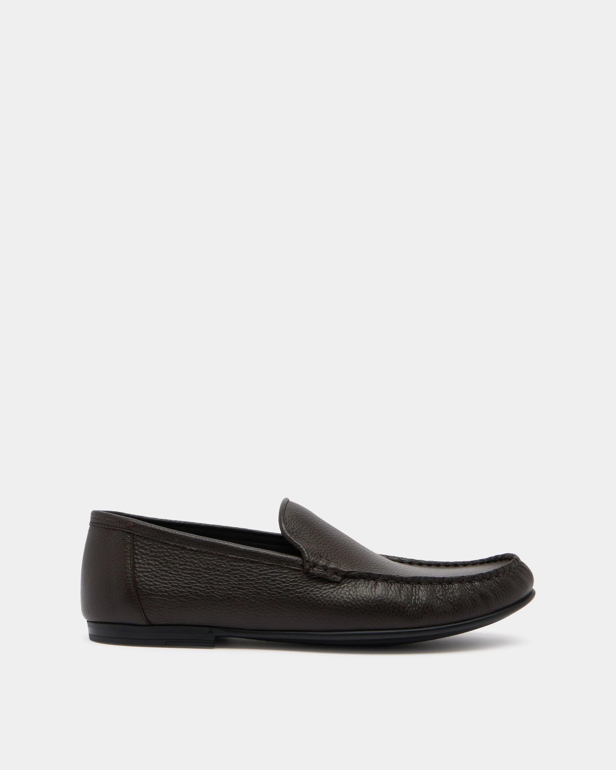 Axony Moccasin in Brown Grained Leather
