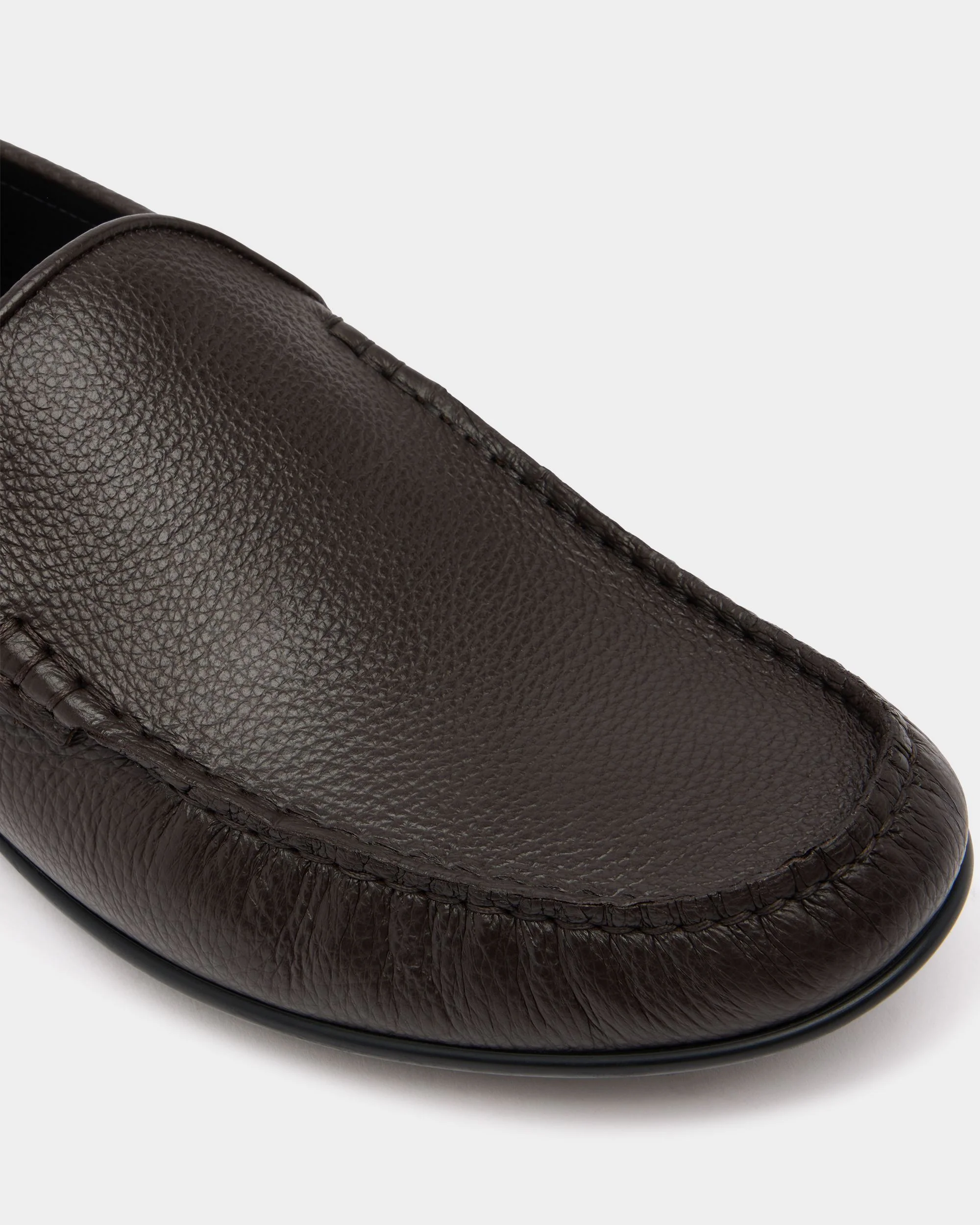Axony Moccasin in Brown Grained Leather - Image 5