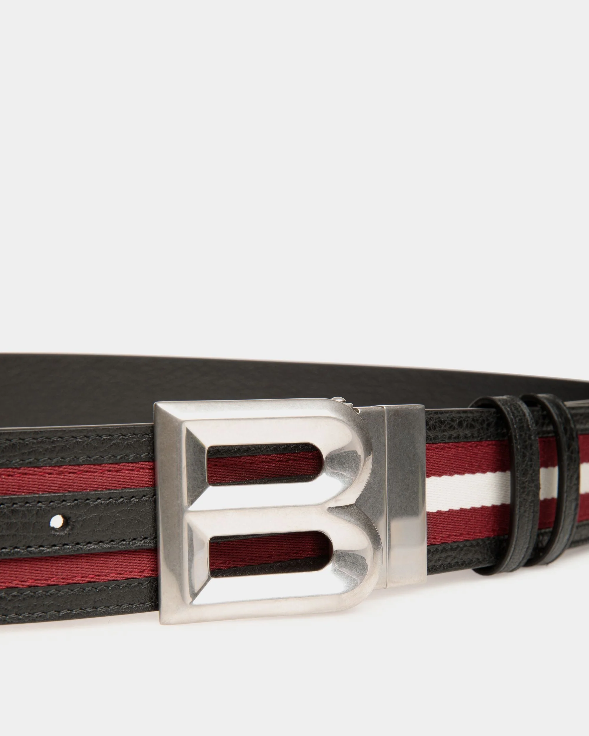 B Bold 40mm Reversible Belt in Fabric And Leather - Image 4