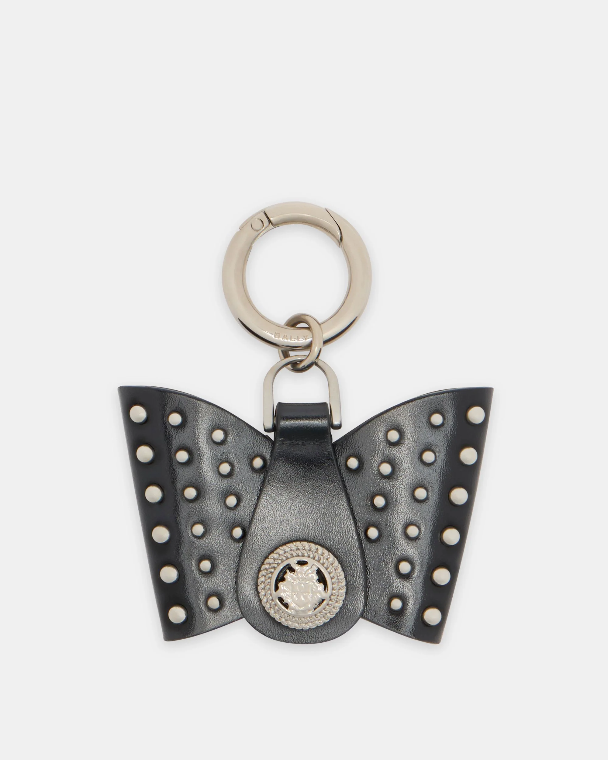 B-Bow Charm in Black Leather