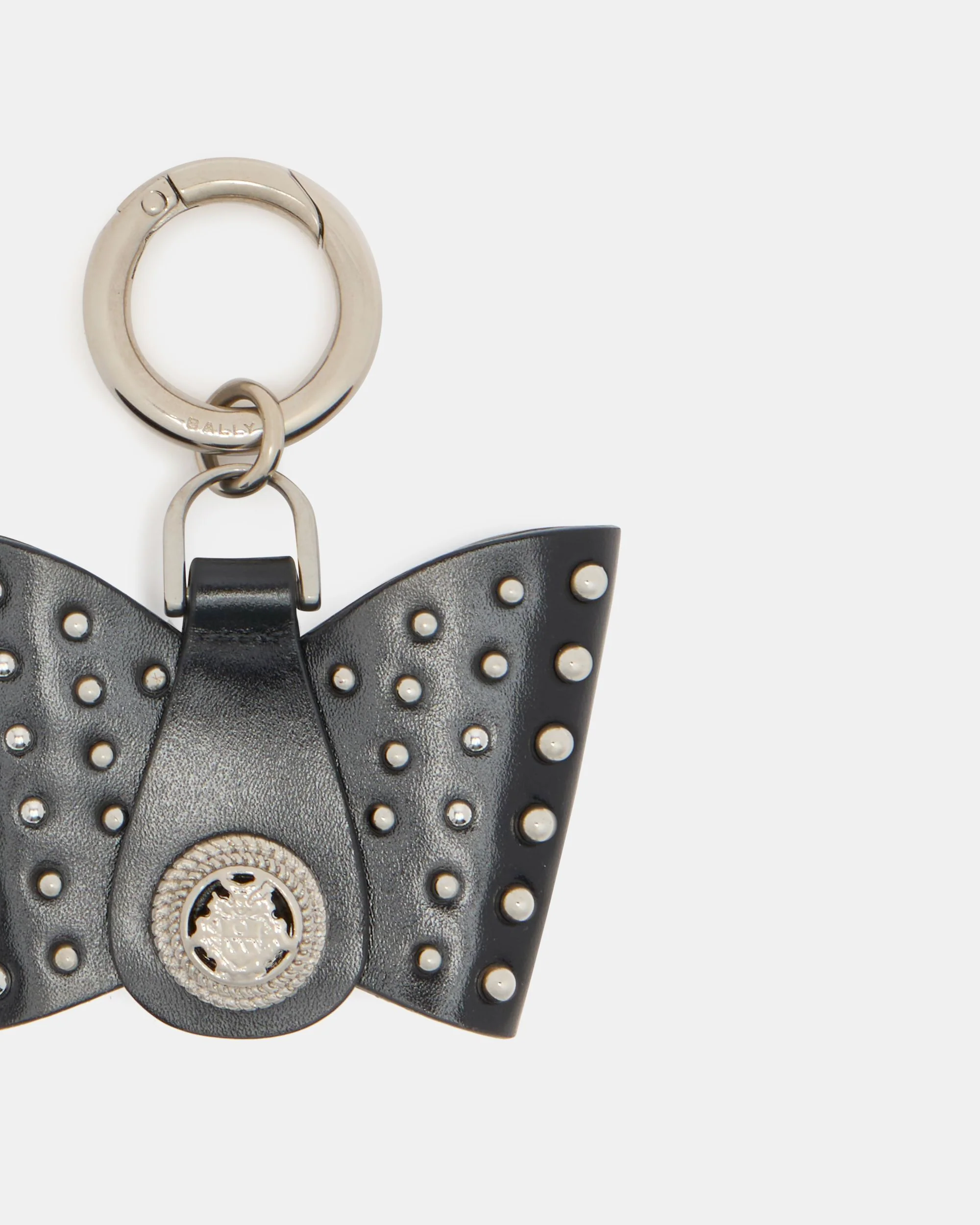 B-Bow Charm in Black Leather - Image 3