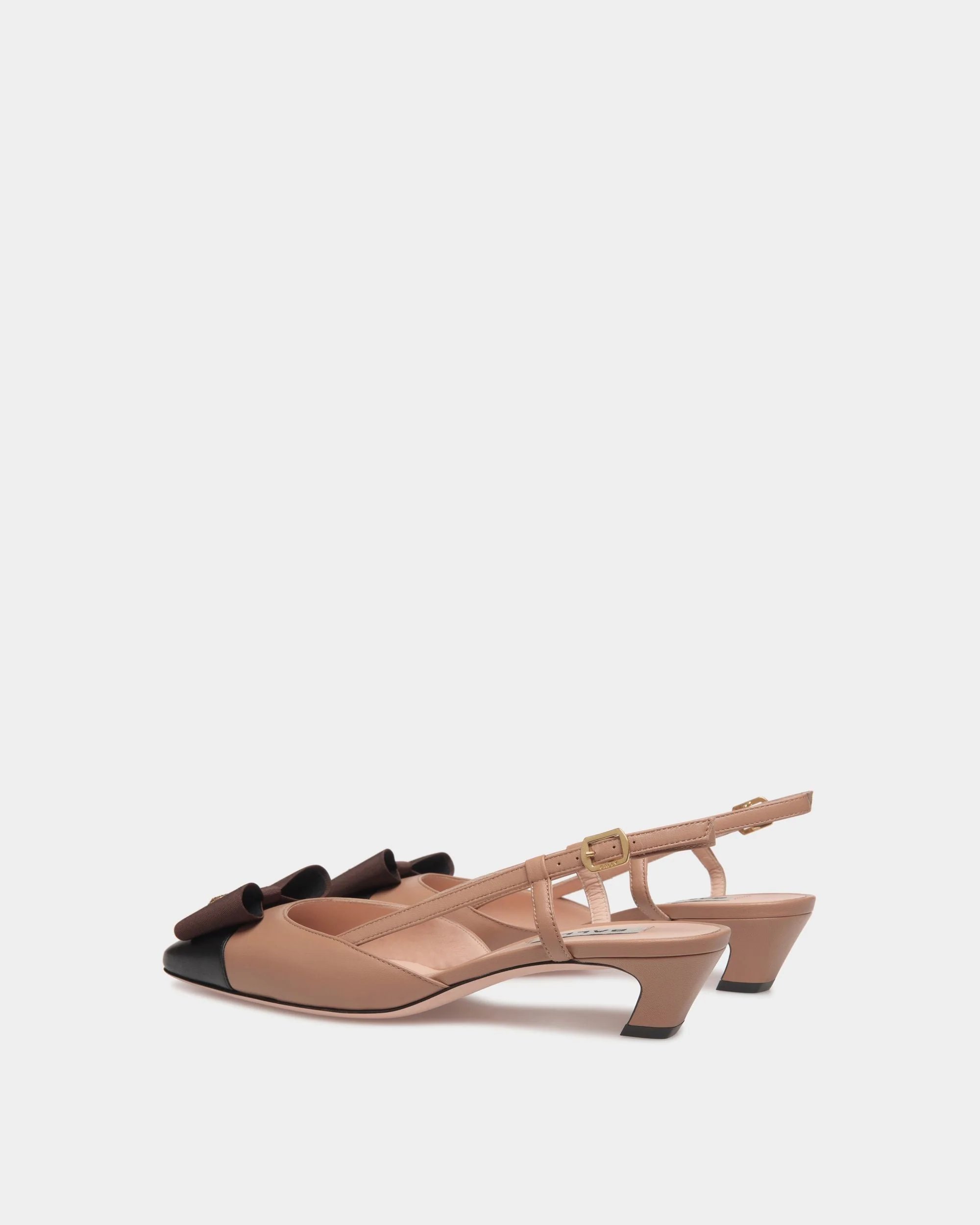 B-Bow Slingback Pump in Praline Beige Leather - Image 4