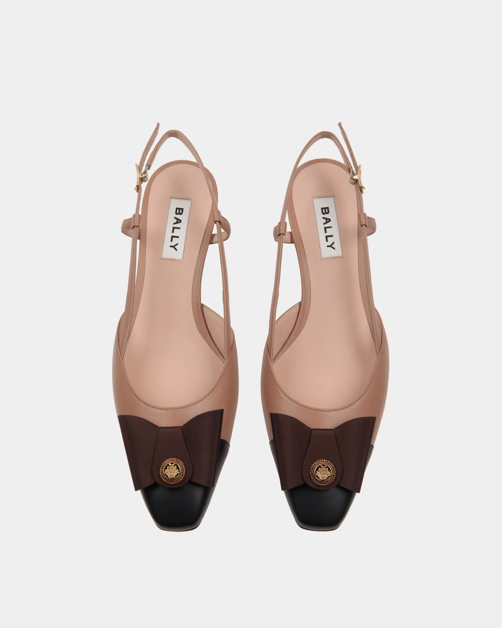 B-Bow Slingback Pump in Praline Beige Leather - Image 5