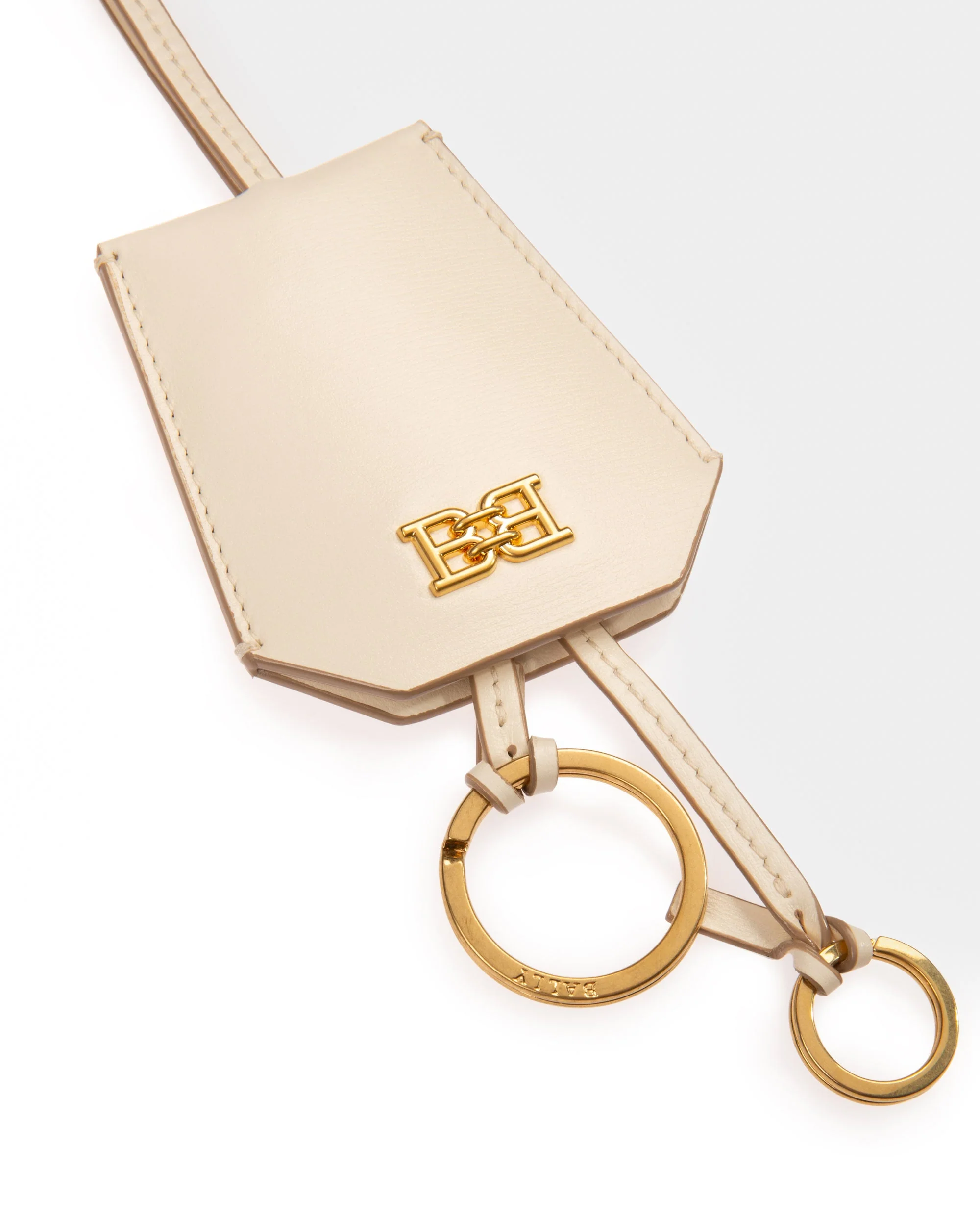 B-chain Key Holder In White Leather - Image 3