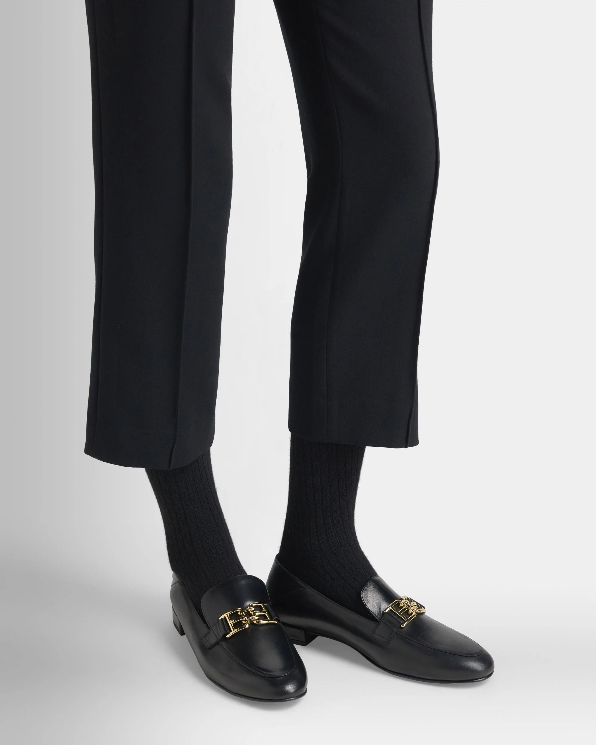 B-Chain Loafer in Black Leather - Image 2