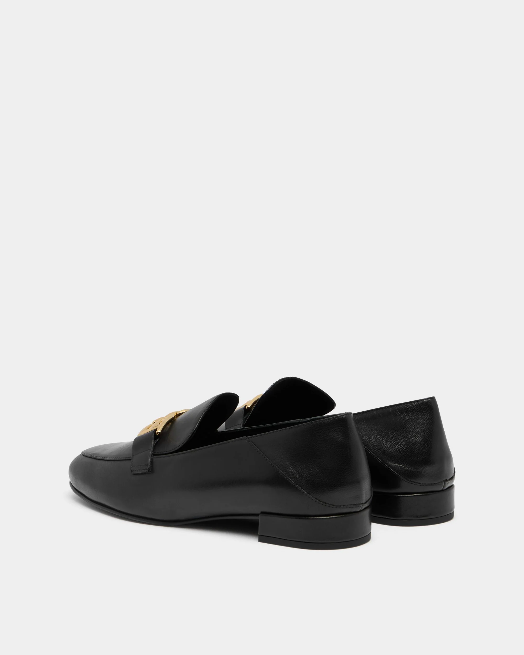 B-Chain Loafer in Black Leather - Image 4
