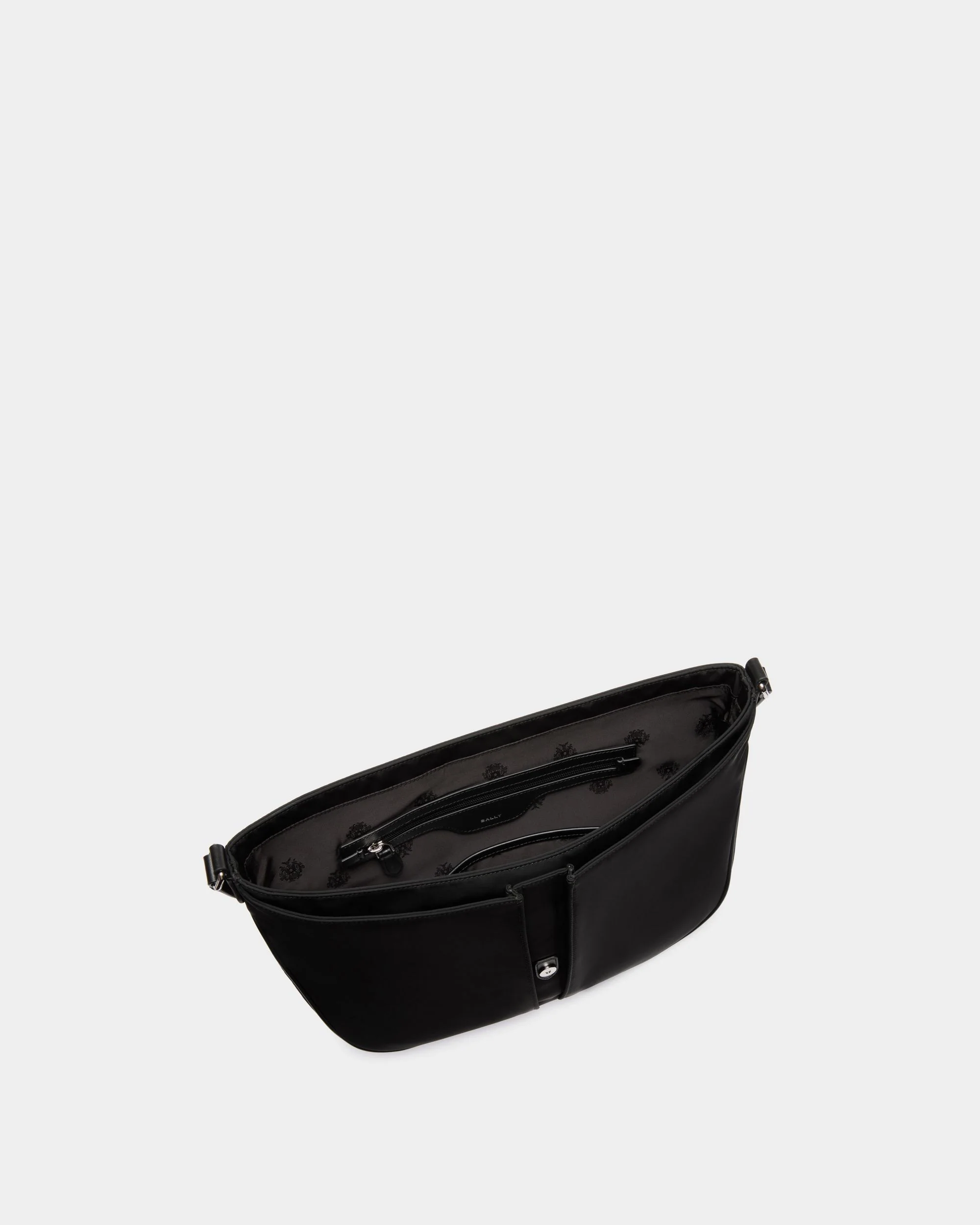 B-Light Crossbody Bag in Black Nylon and Leather - Image 4