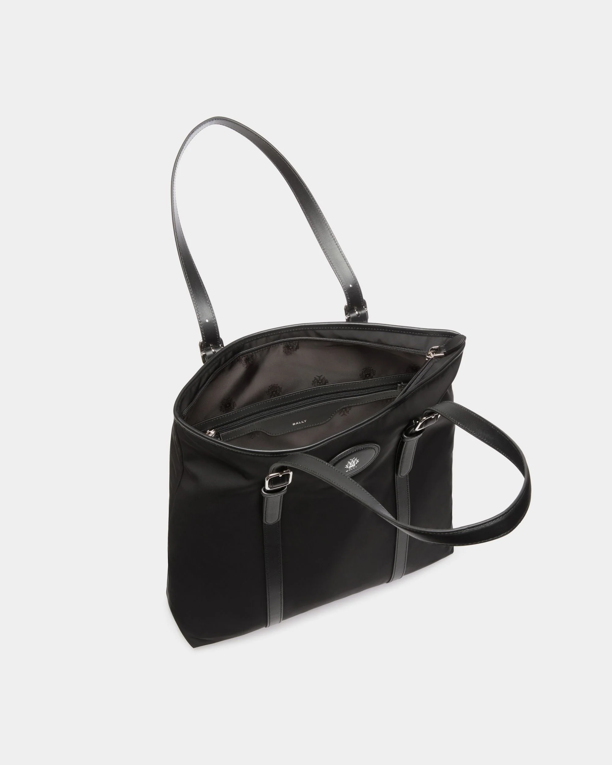 B-Light Tote in Black Nylon and Leather - Image 4