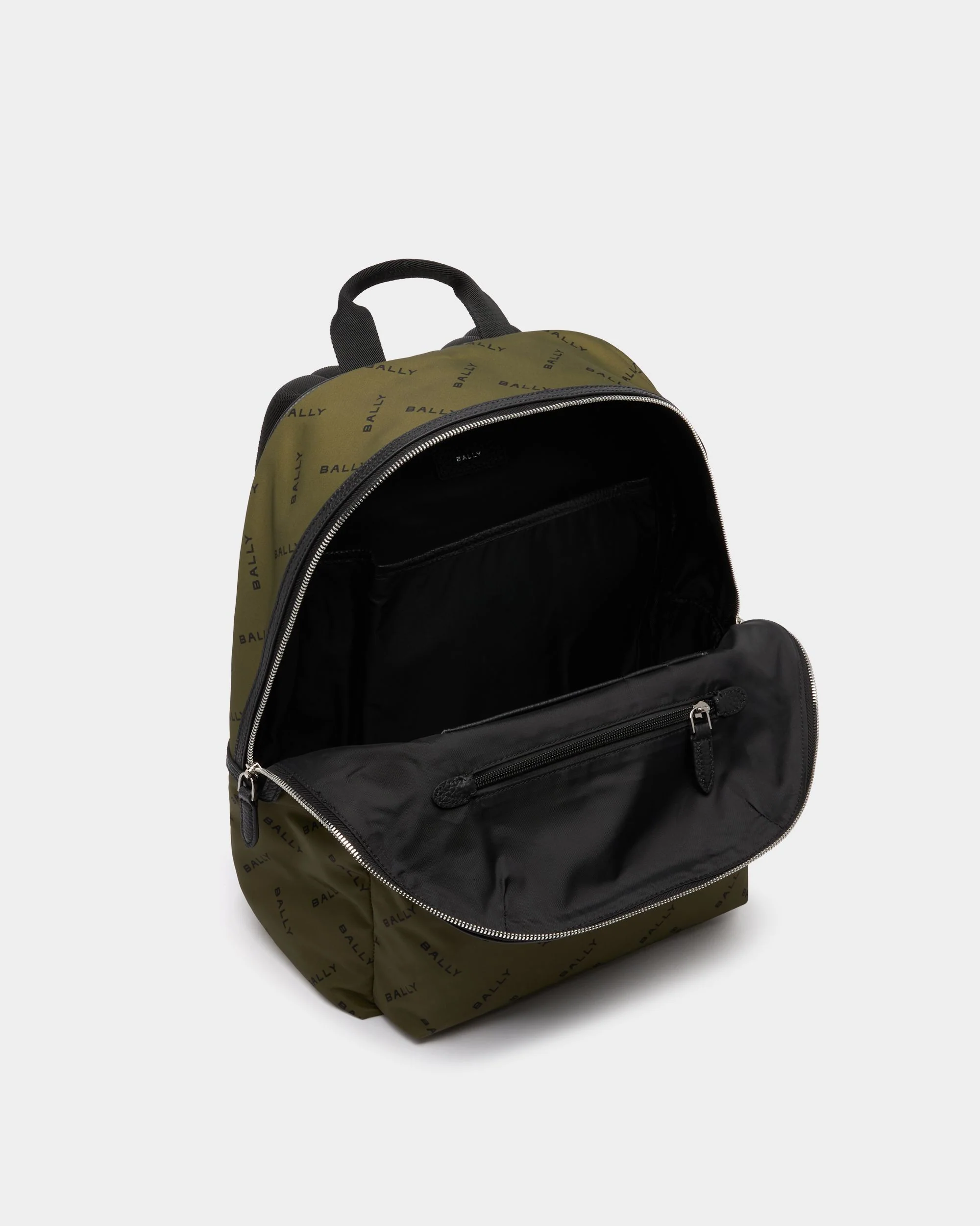Backpack In Green Nylon With Chevron Logo - Image 4