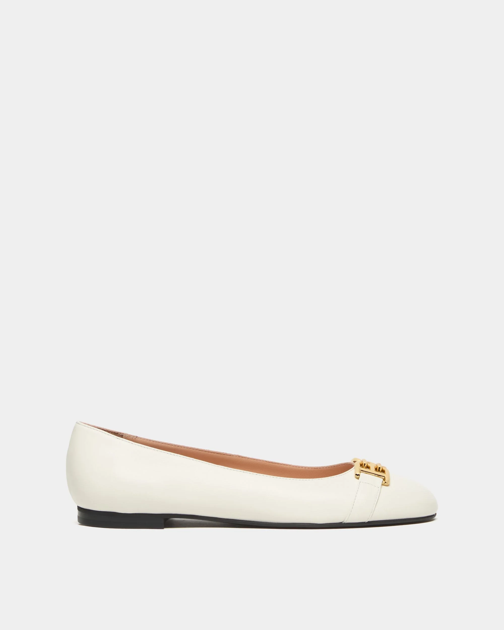 Ballerina Ballet Flat In Cream Leather