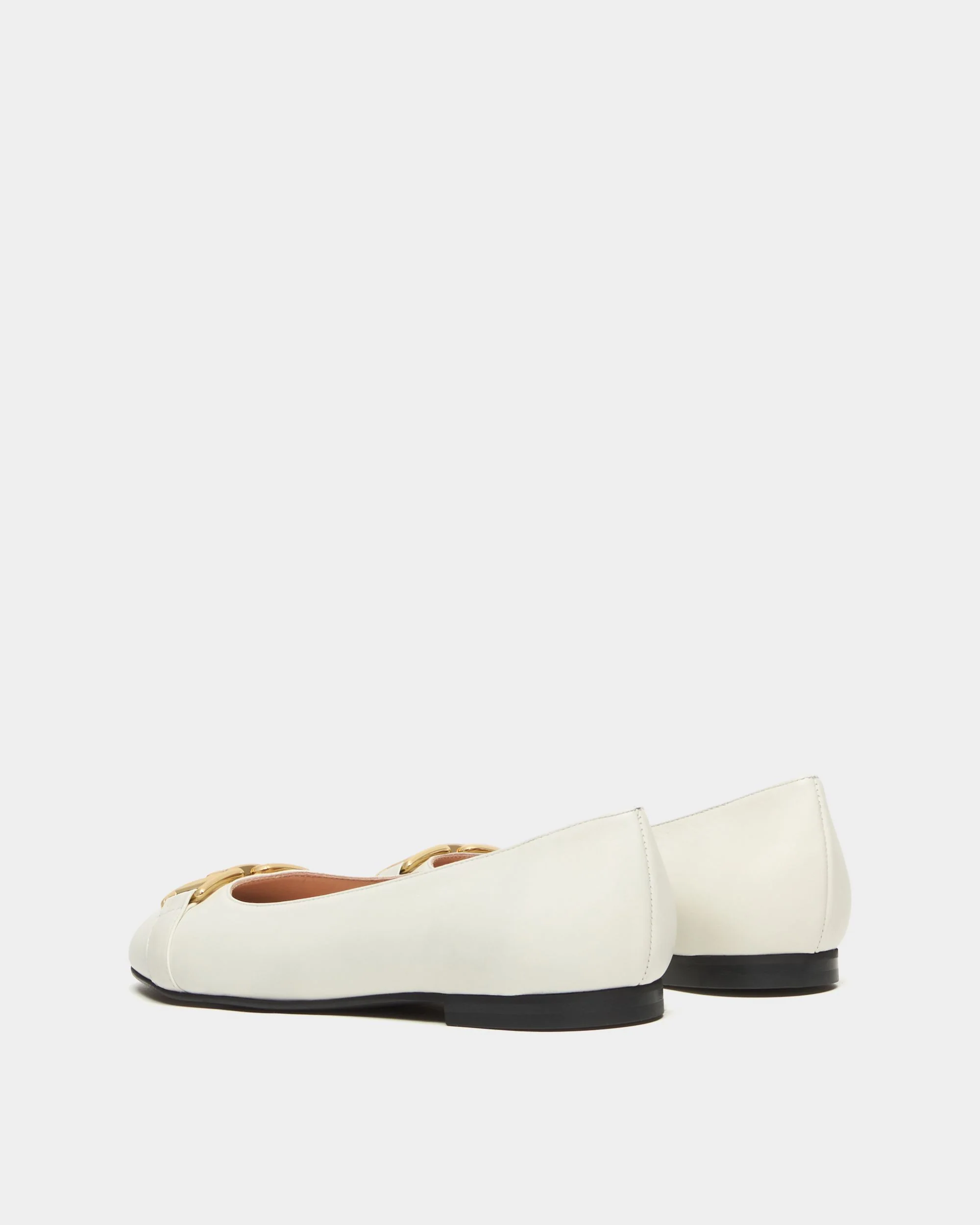 Ballerina Ballet Flat In Cream Leather - Image 4