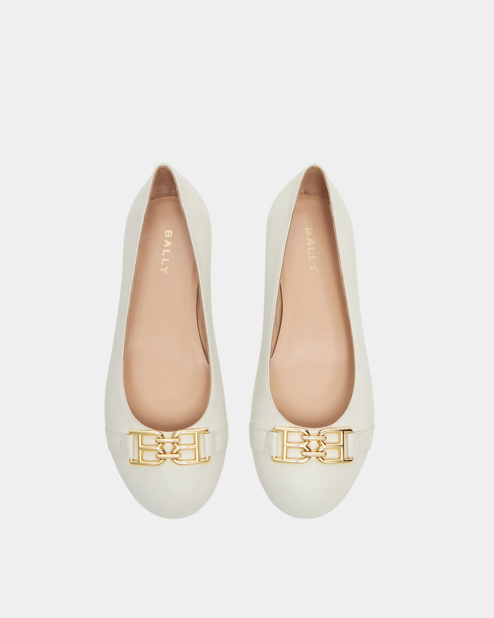 Ballerina Ballet Flat In Cream Leather - Image 5