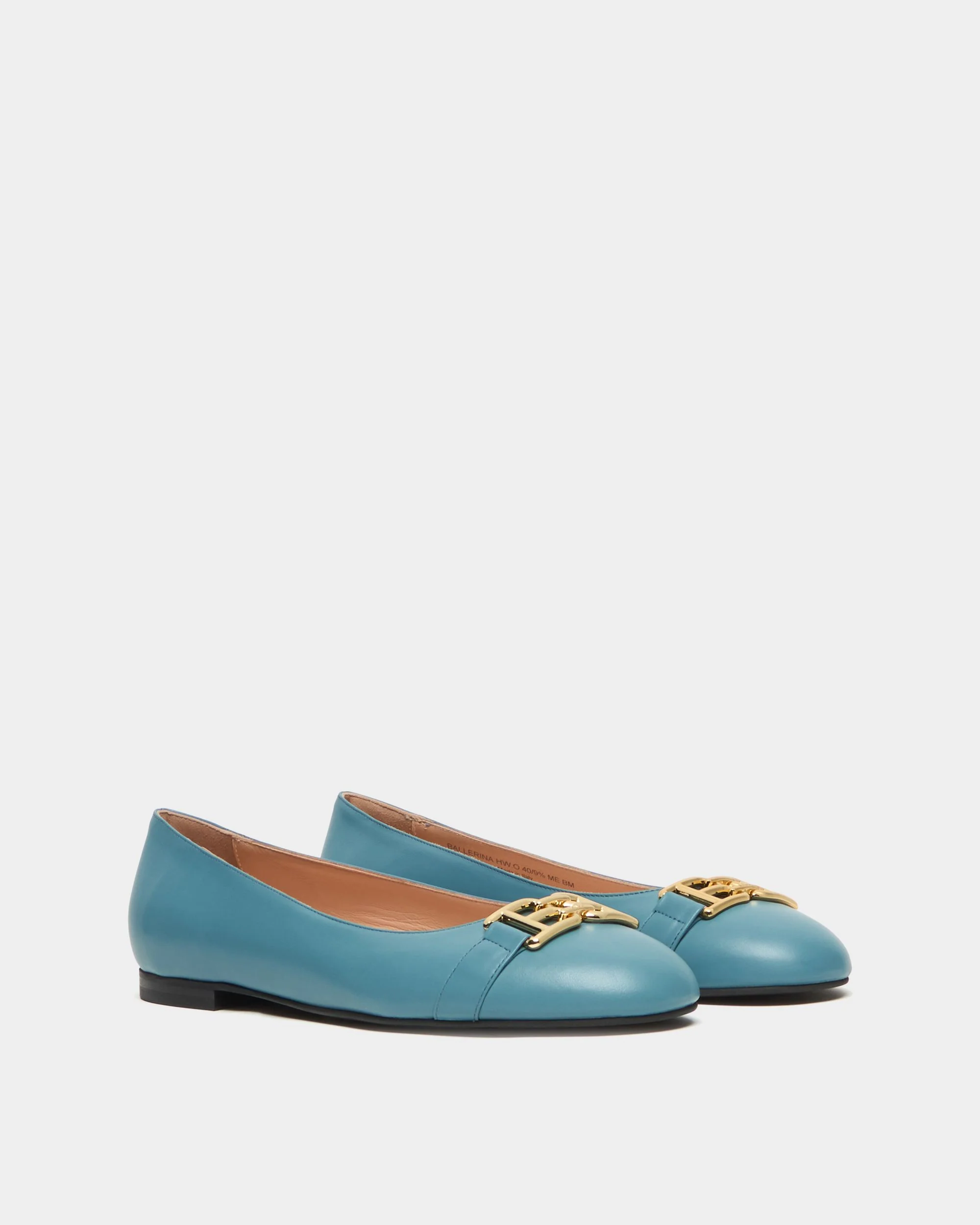 Ballerina Ballet Flat In Light Blue Leather - Image 3