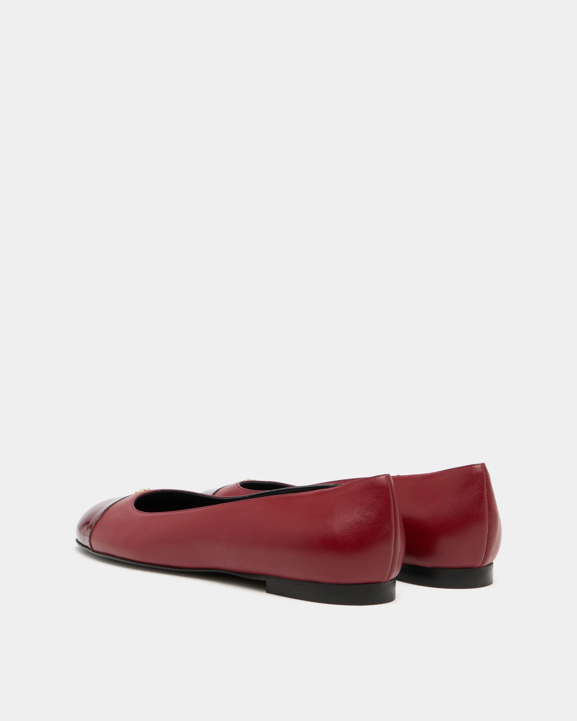 Ballet Flat in Burgundy Leather - Image 4