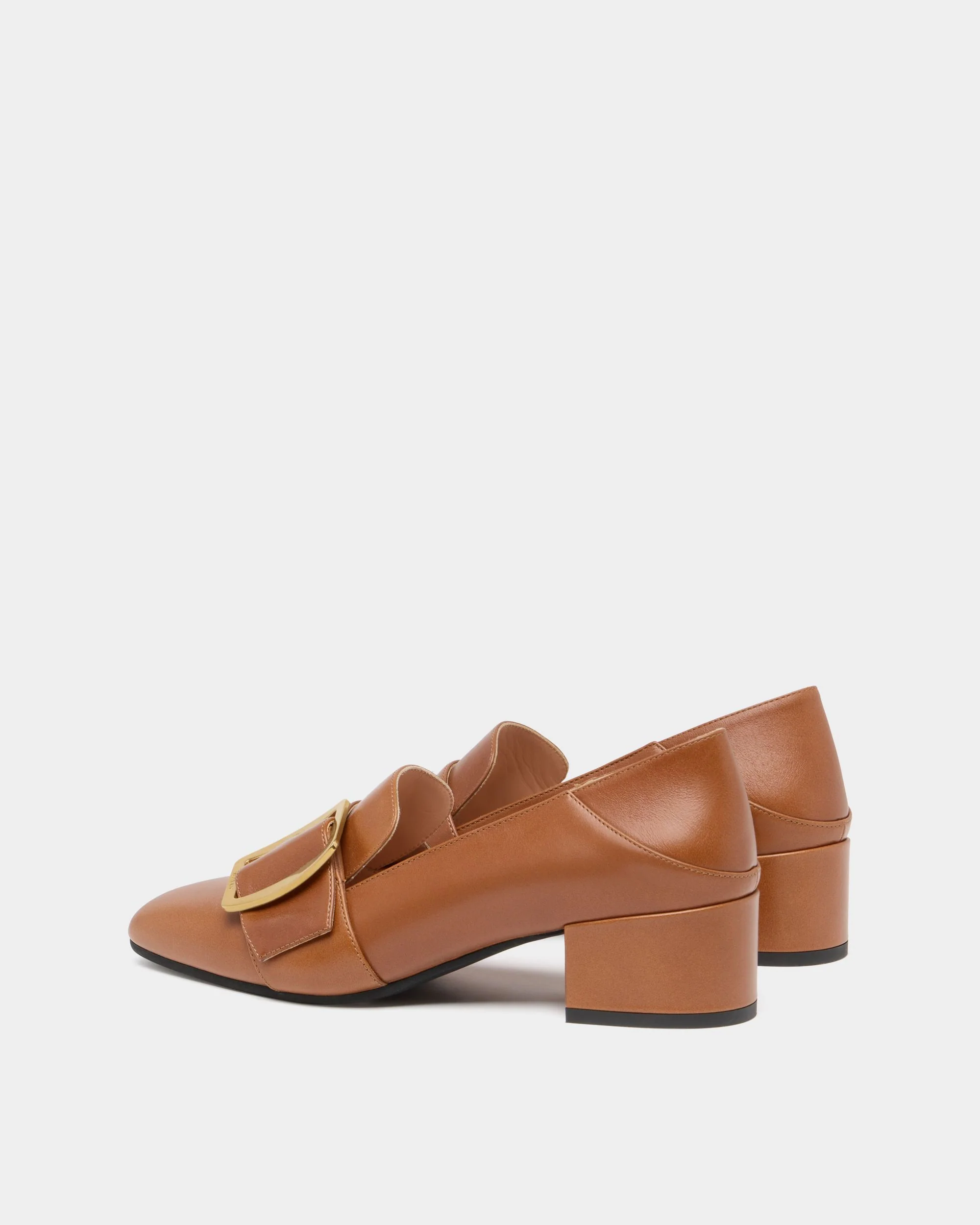 Bally Boucle Pump in Amber Brown Leather - Image 3