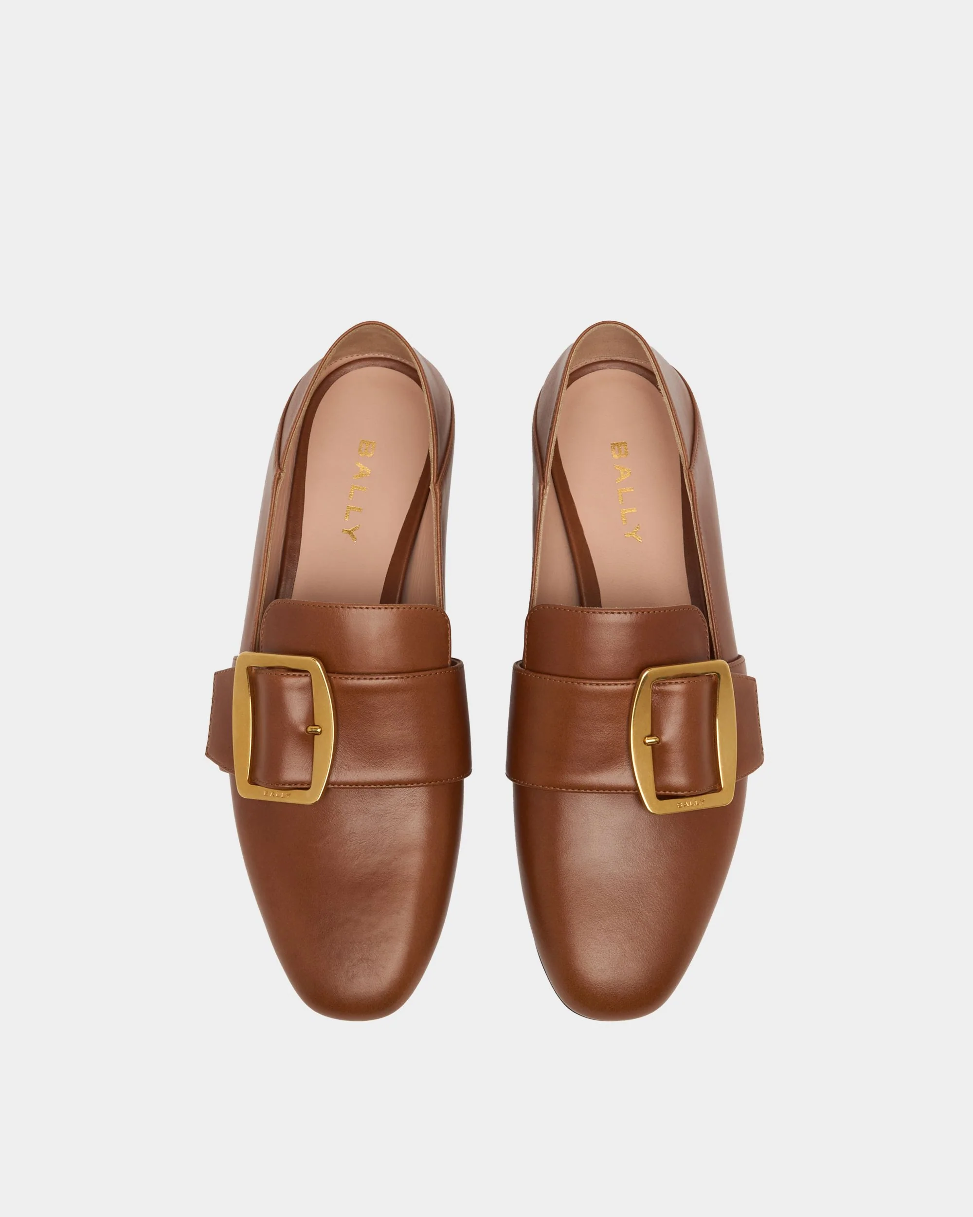 Bally Boucle Slipper in Amber Brown Leather - Image 5
