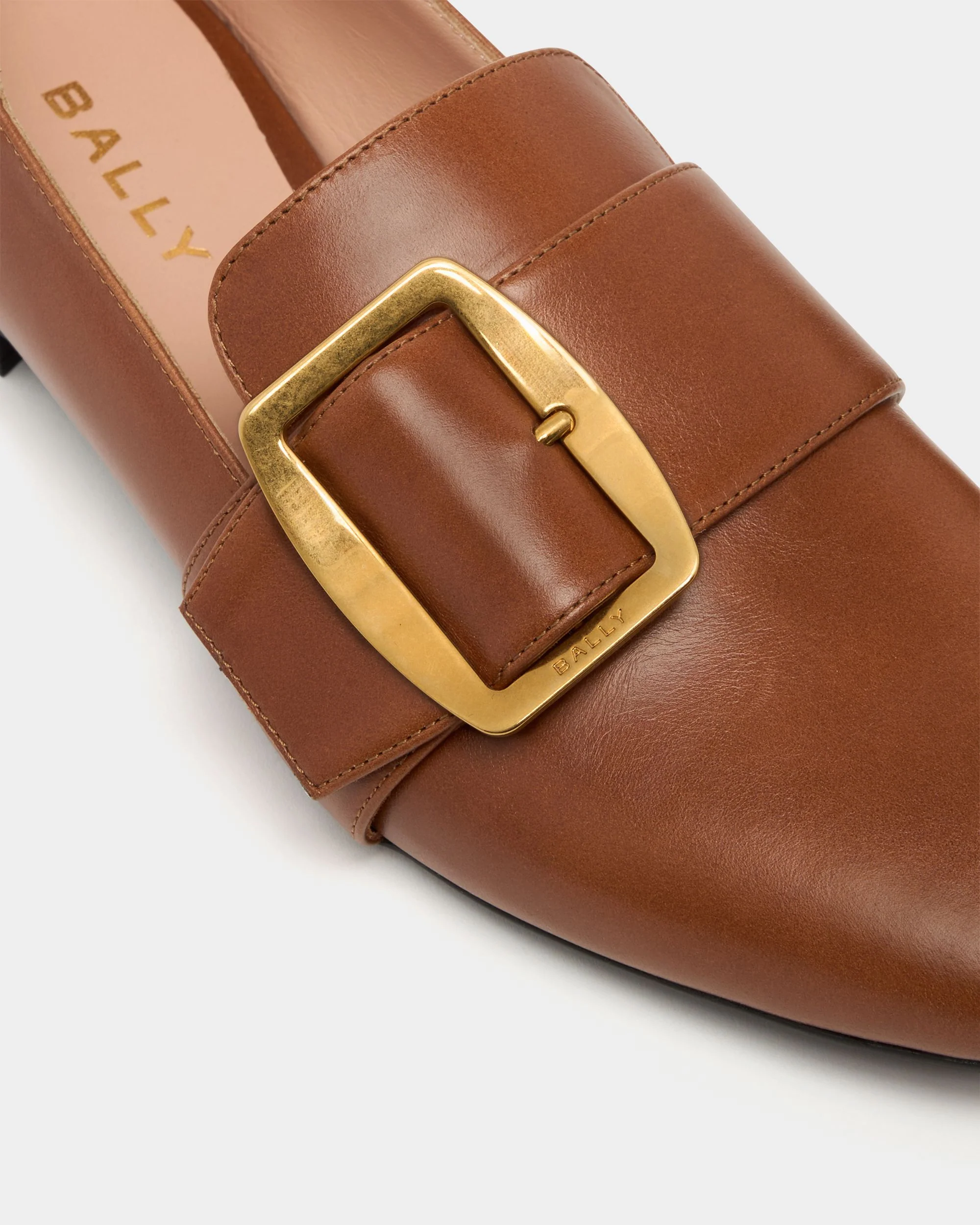 Bally Boucle Slipper in Amber Brown Leather - Image 6