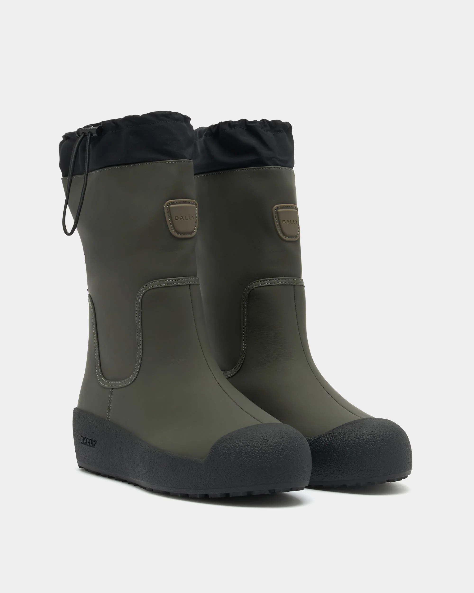 Bally Curling Boot in Military Green and Black Leather - Image 3