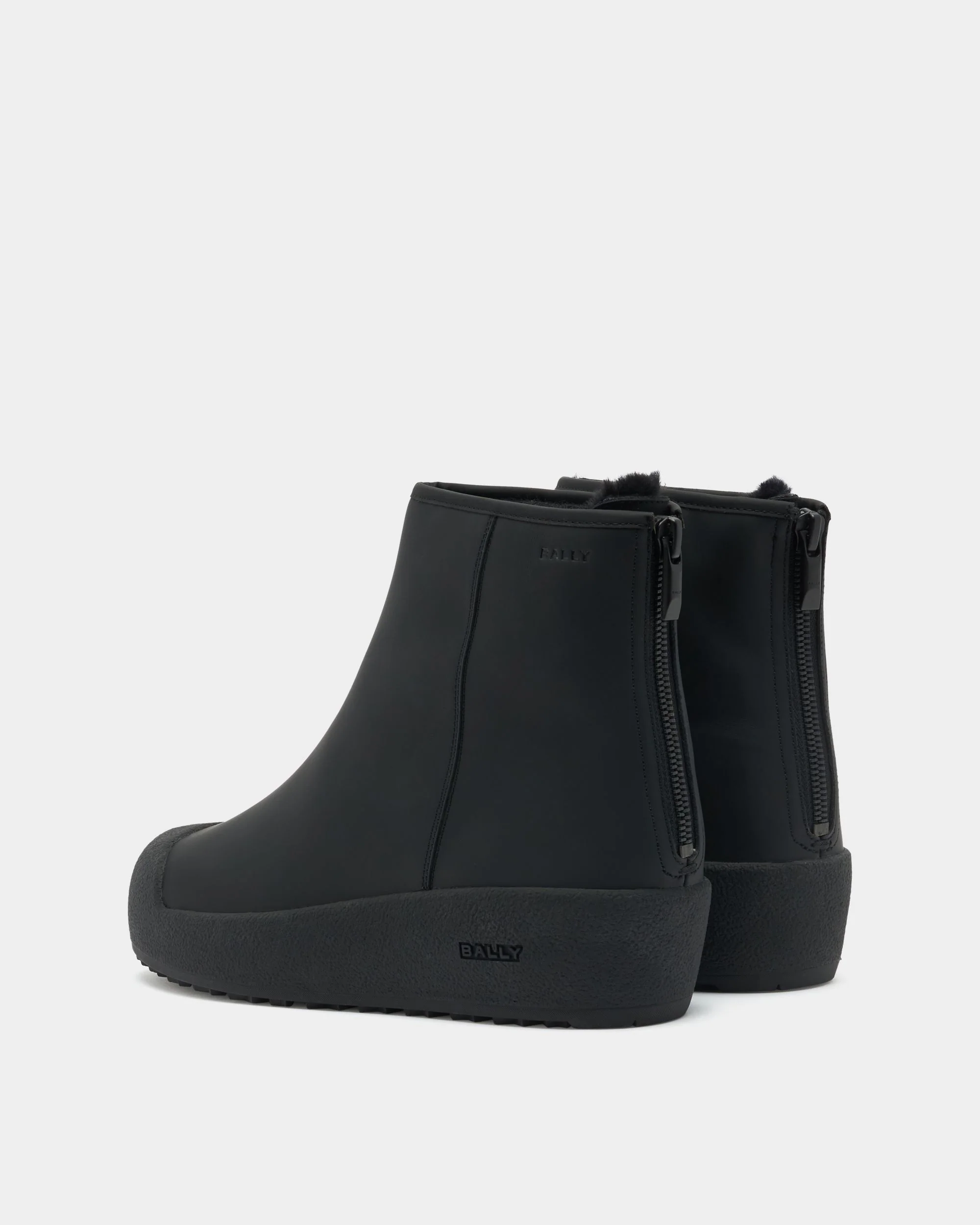 Bally Curling Bootie in Black Leather - Image 3