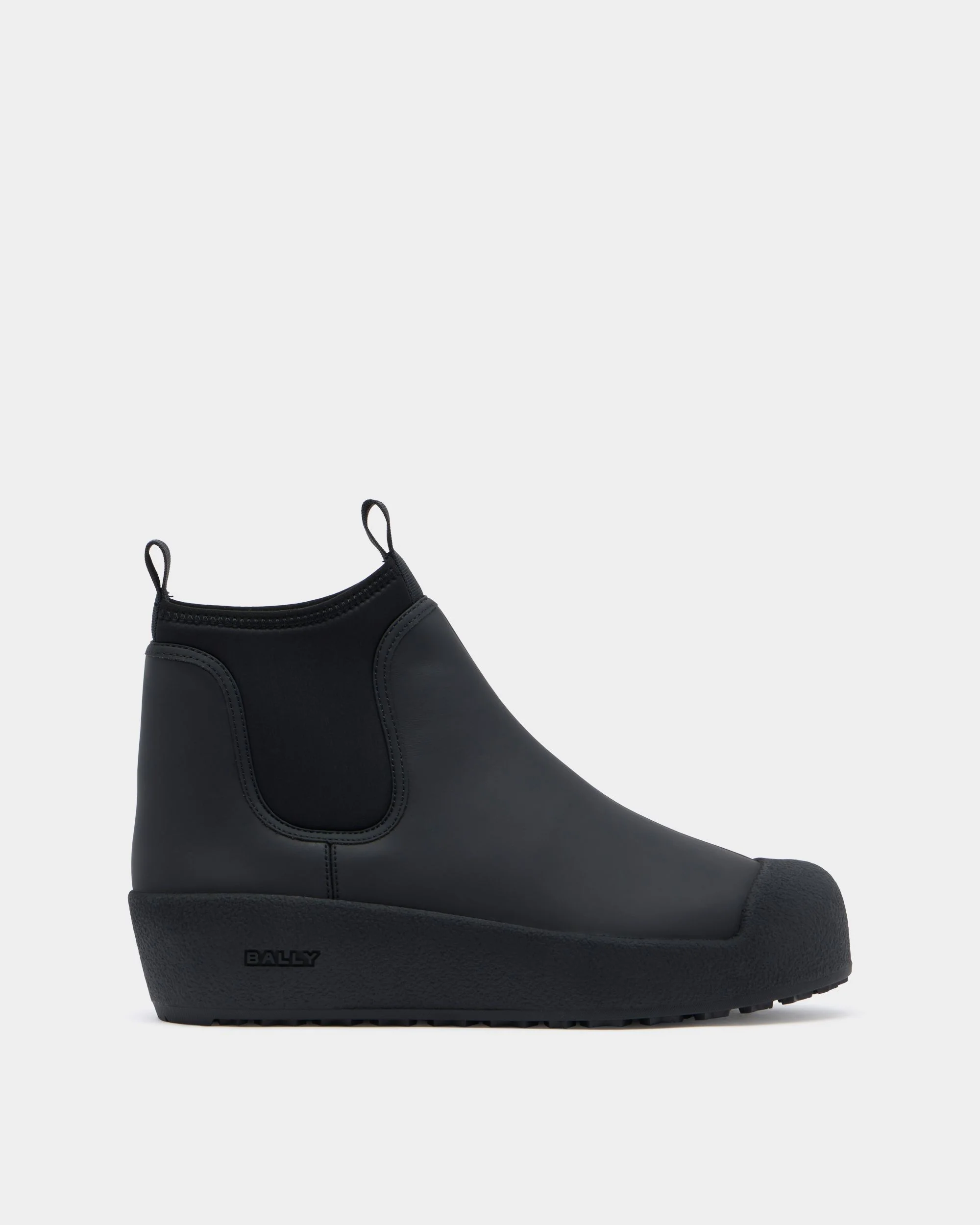 Bally Curling Bootie in Black Leather