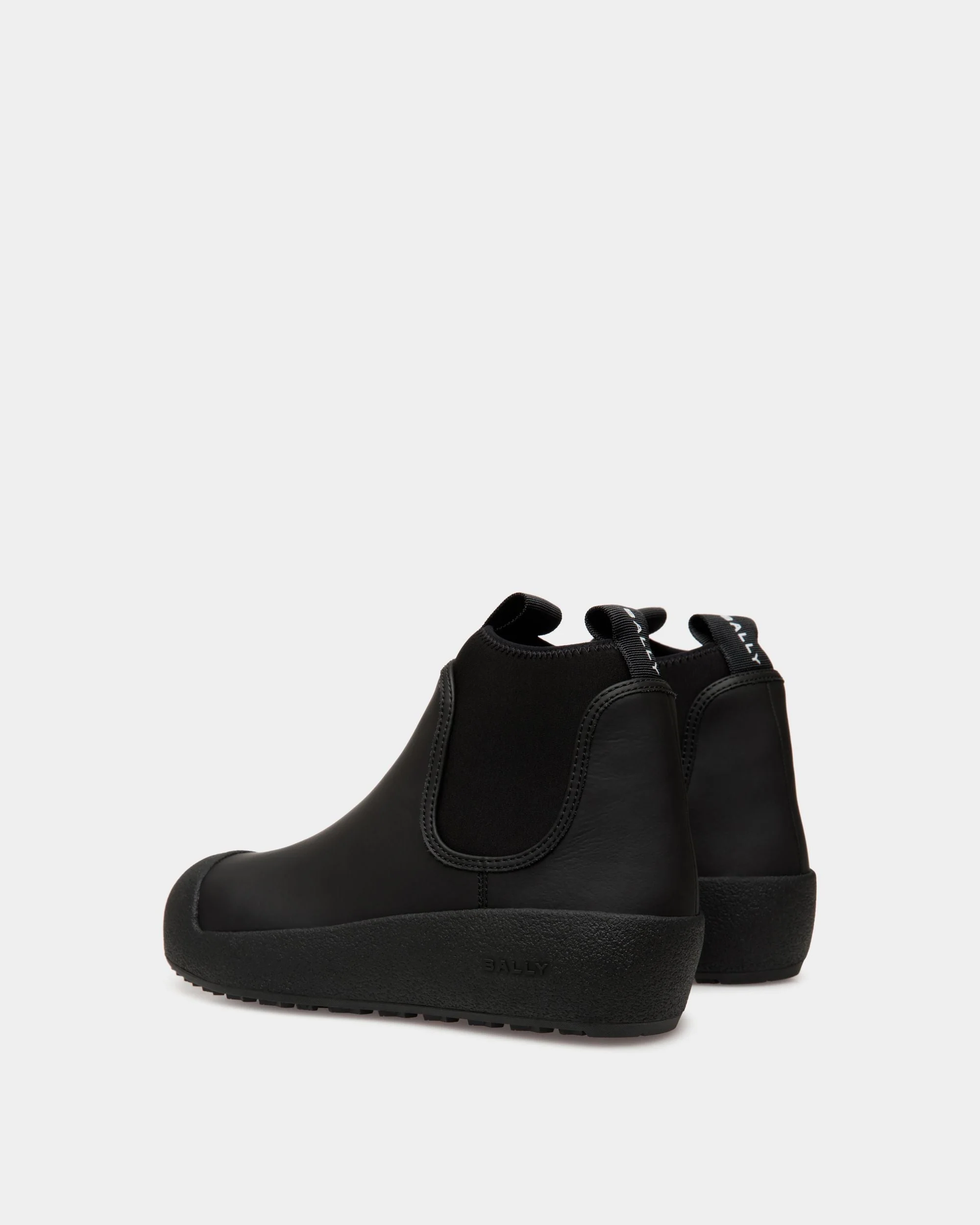 Bally Curling Bootie in Black Rubberized Leather - Image 4