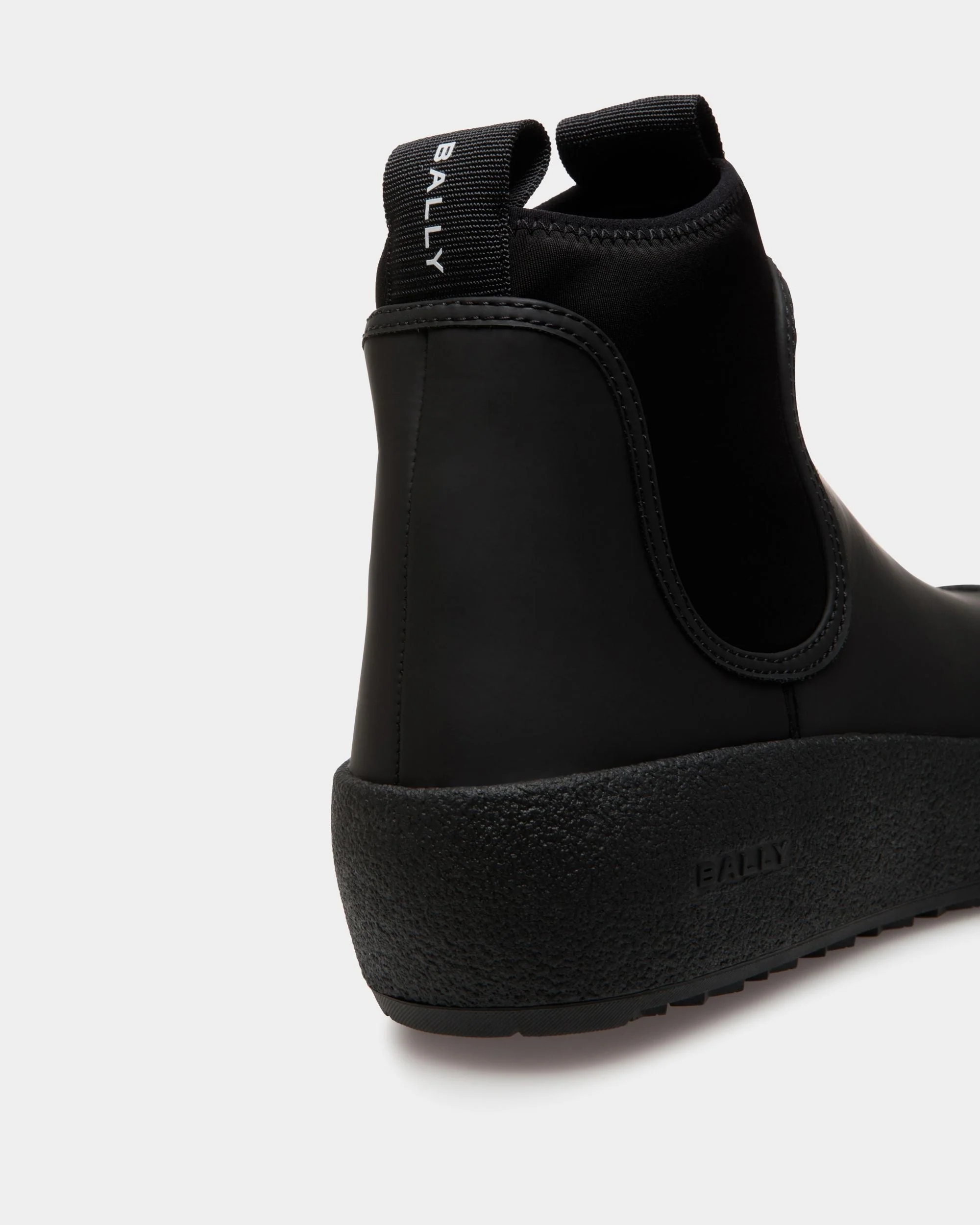 Bally Curling Bootie in Black Rubberized Leather - Image 5