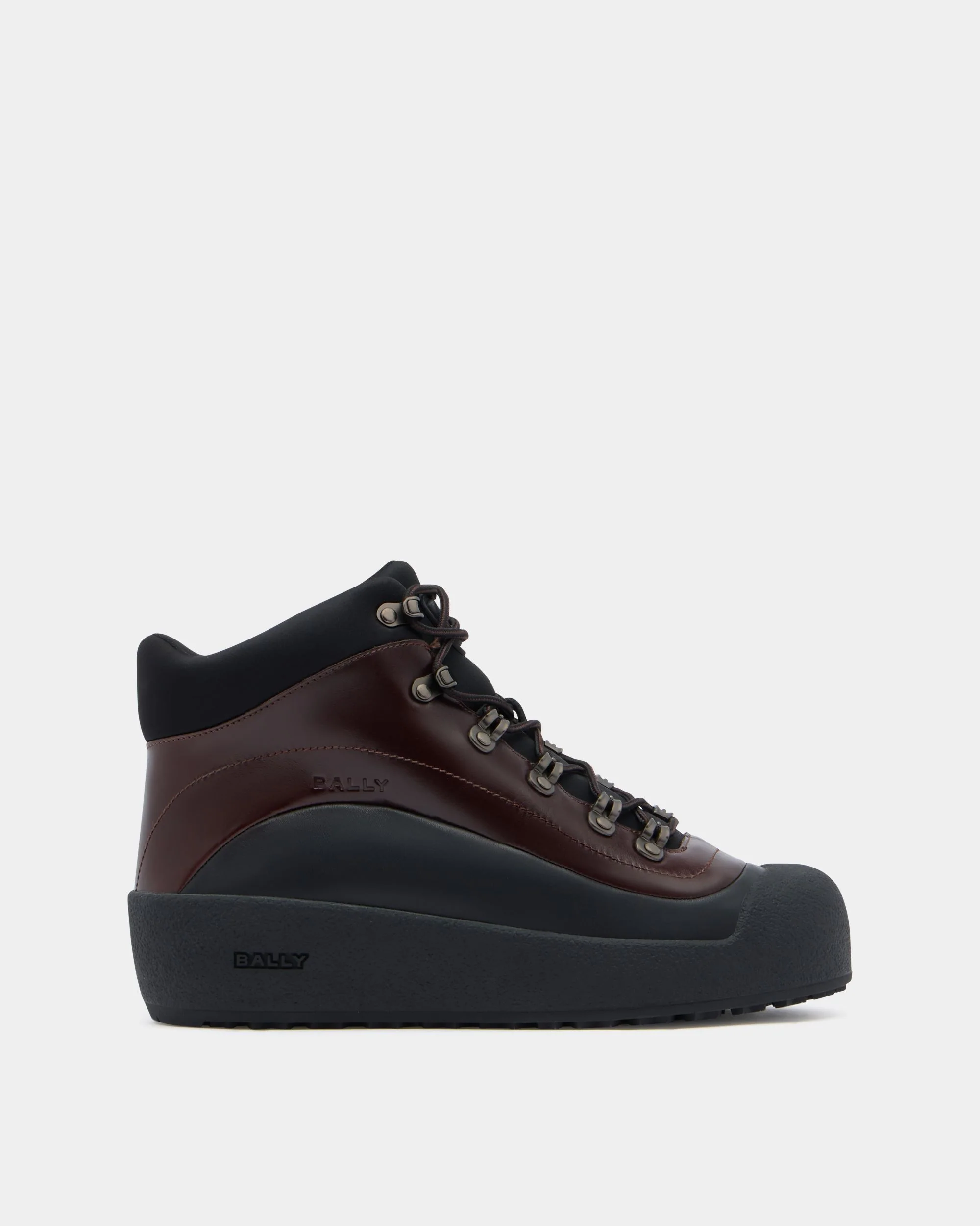 Bally Curling Bootie in Brown Leather