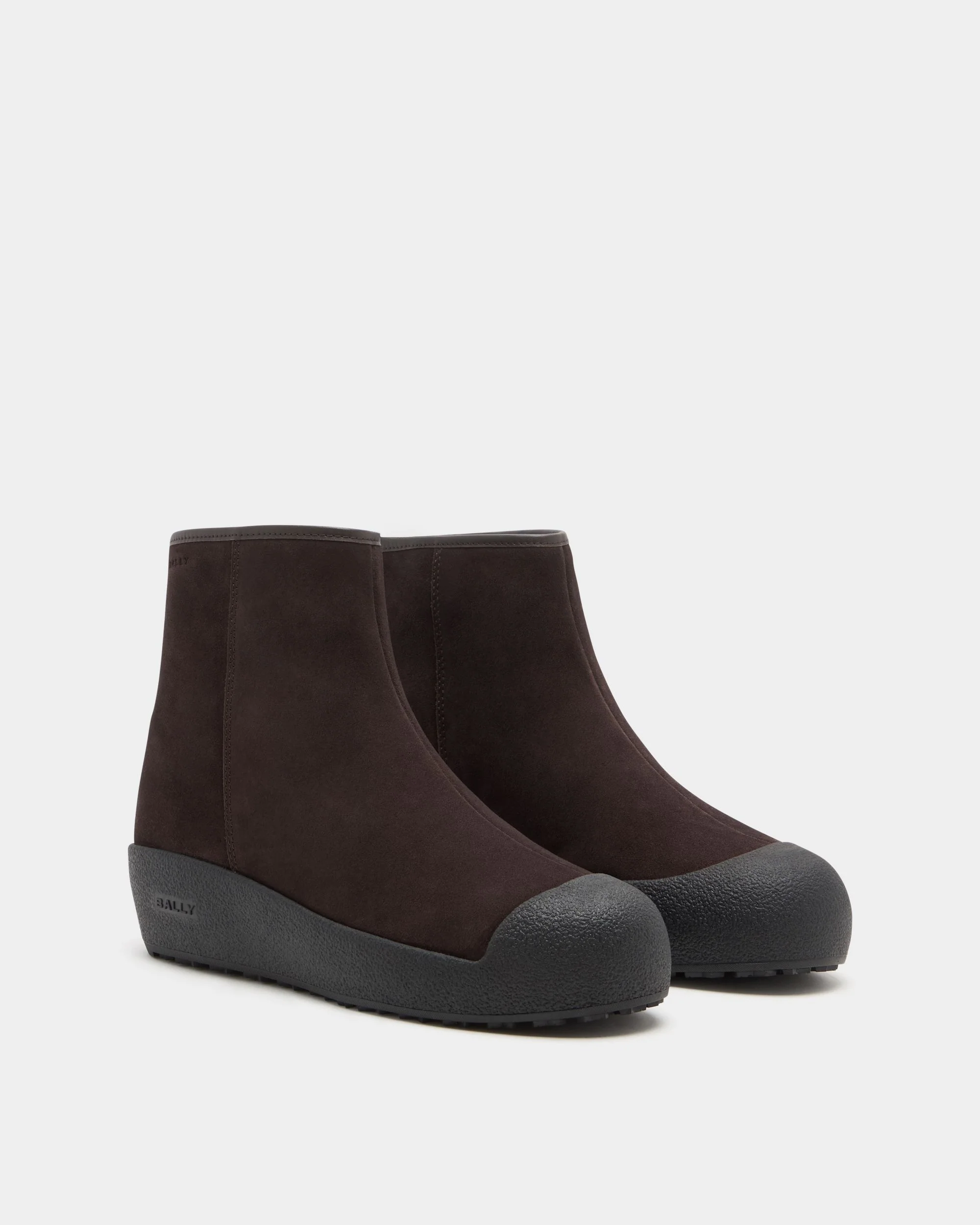 Bally Curling Bootie in Ebano Suede - Image 3