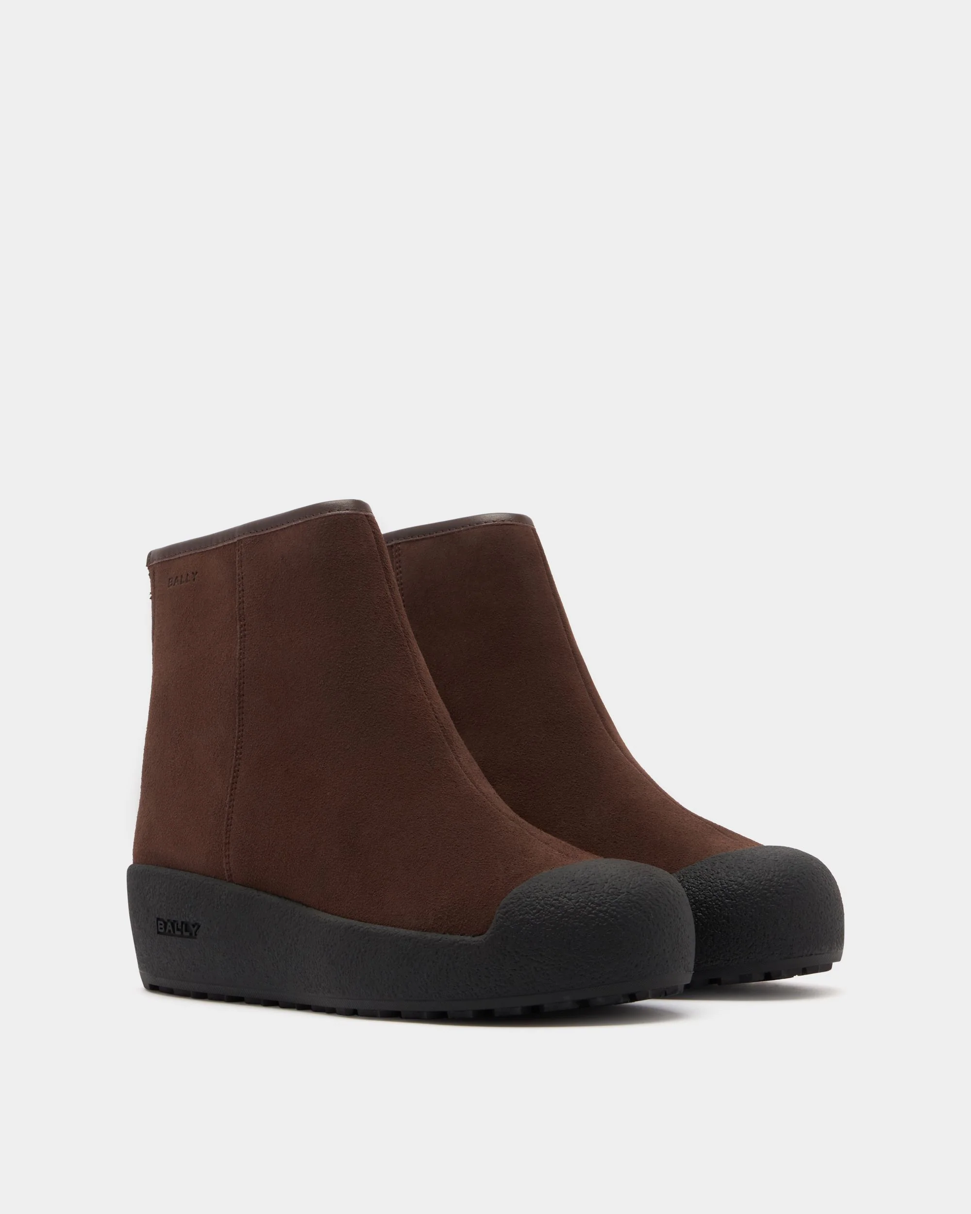 Bally Curling Bootie in Ebano Suede - Image 3