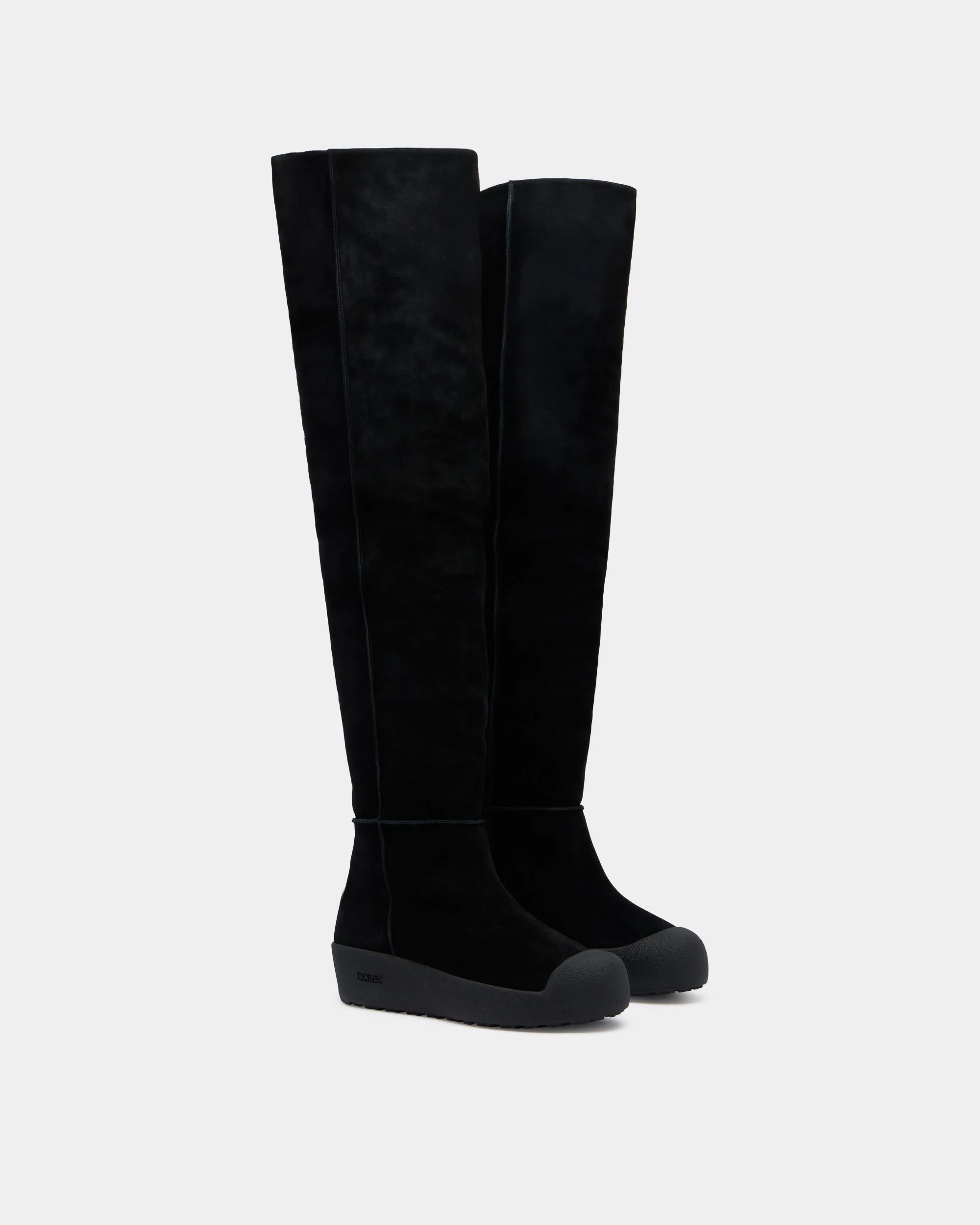 Bally Curling Over-the-knee Boot in Black Suede - Image 3