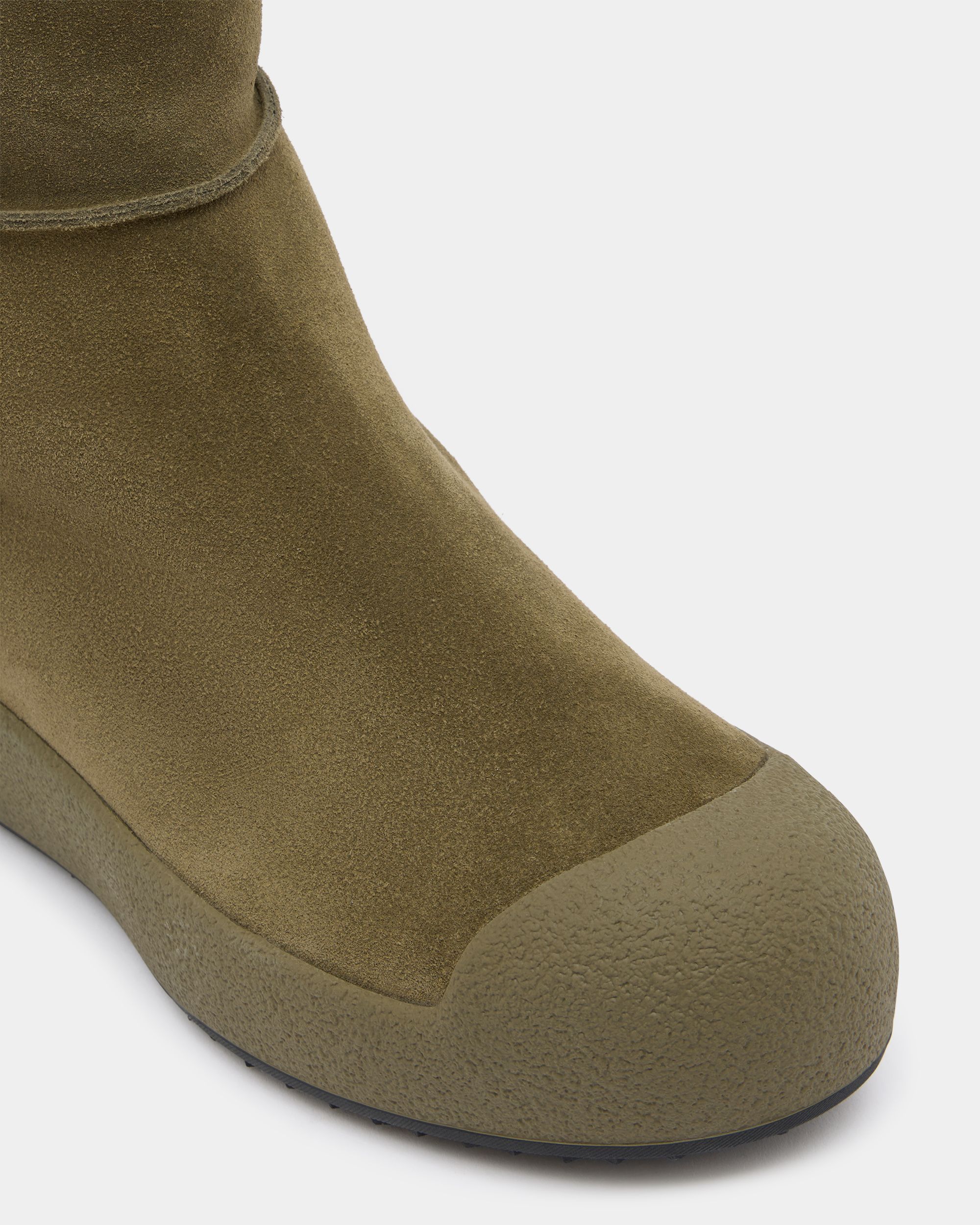 Bally Curling Over-the-knee Boot in Military Green Suede - Image 6