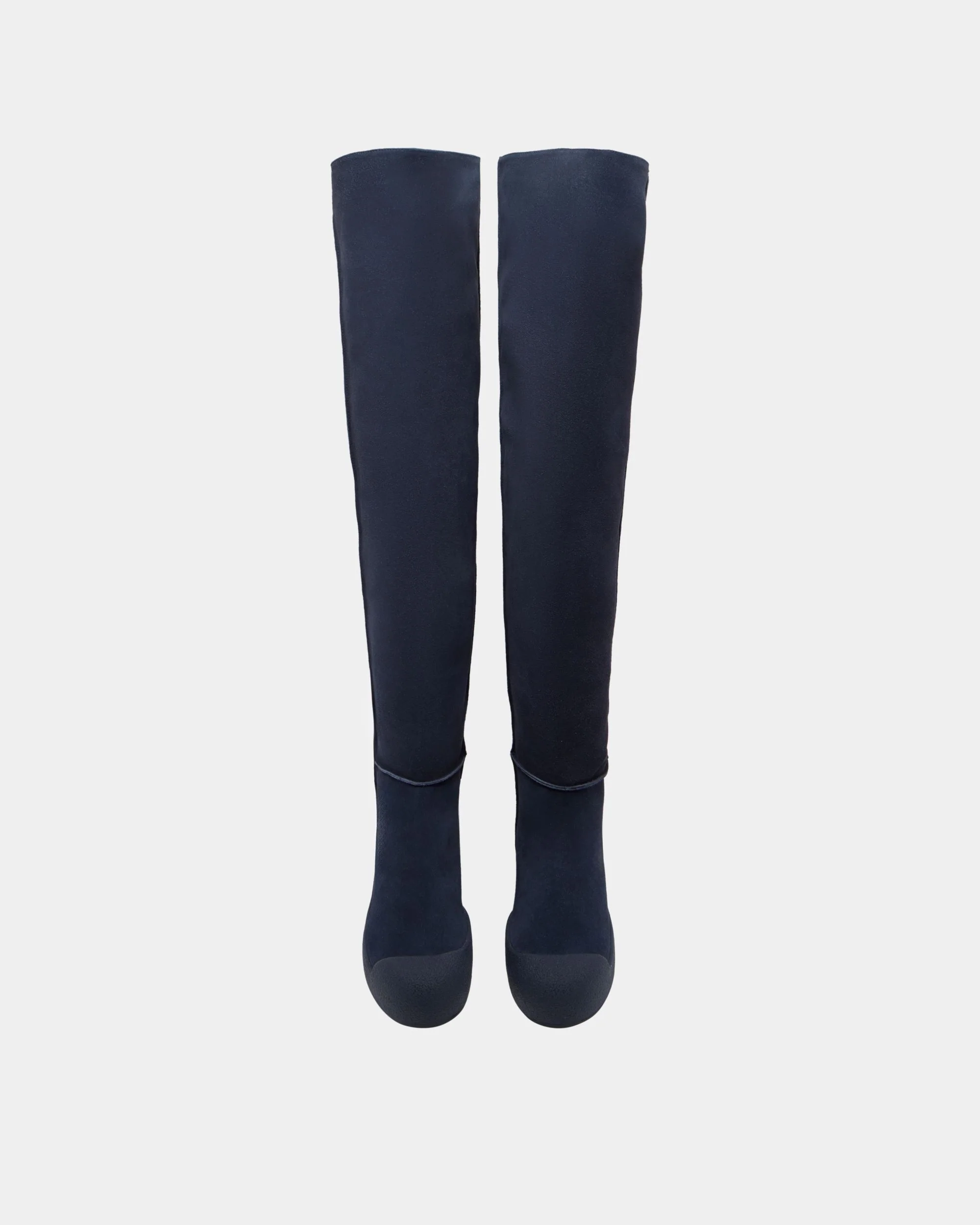 Bally Curling Over-the-knee Boot in Navy Blue Suede - Image 5