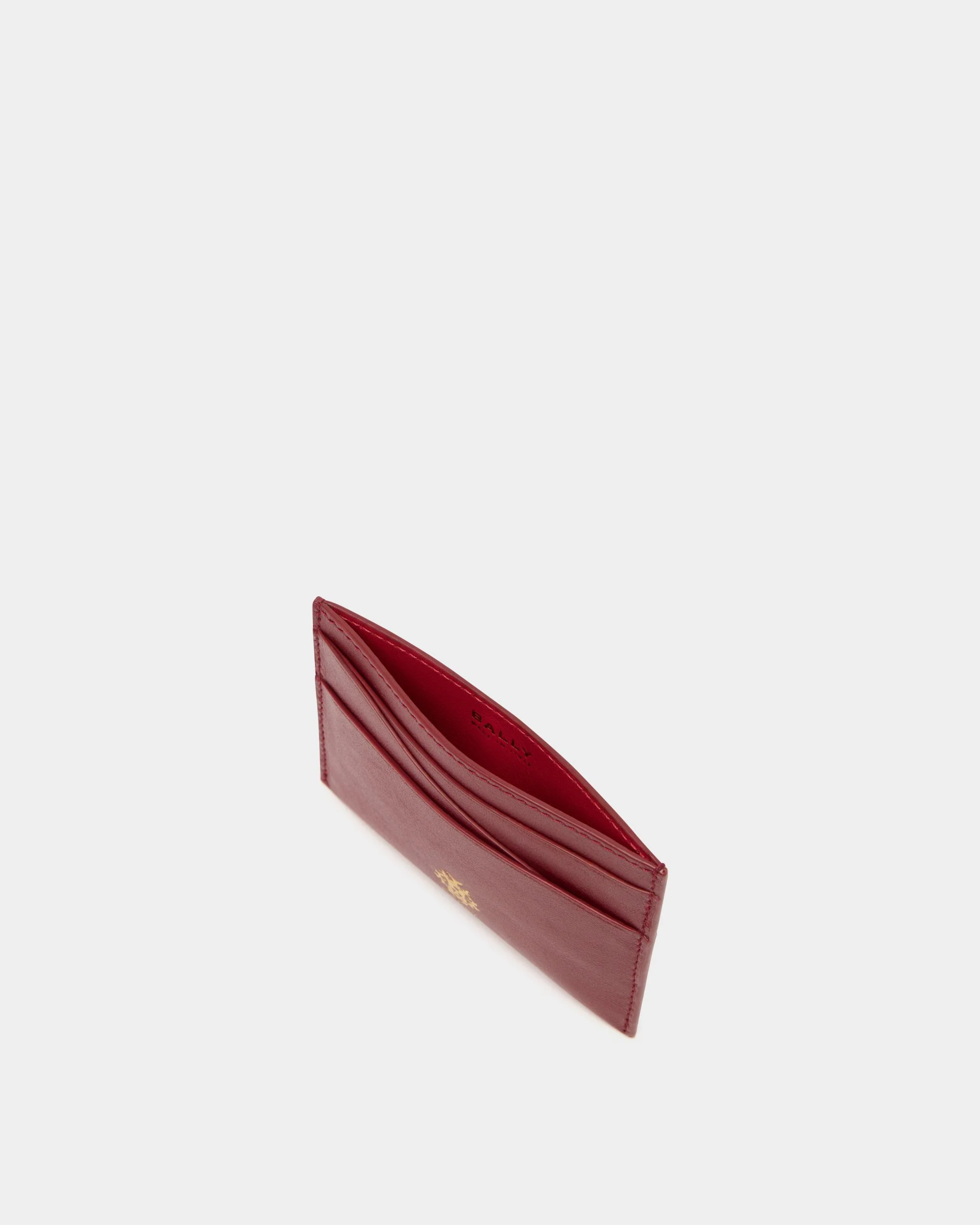 Bally Essential Card Holder in Ruby Red Leather - Image 3