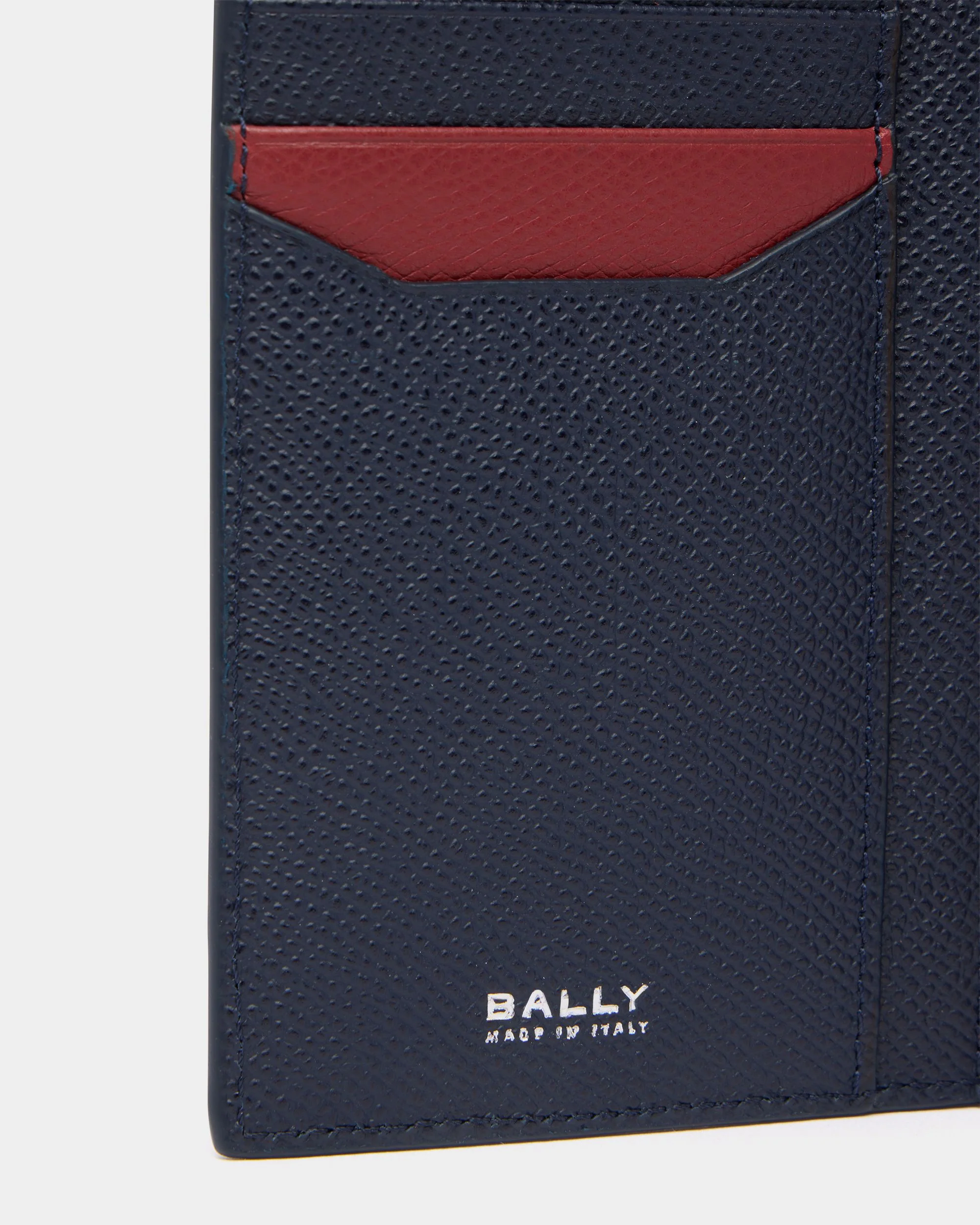 Bally Essential Continental Wallet in Navy Blue Grained Leather - Image 4
