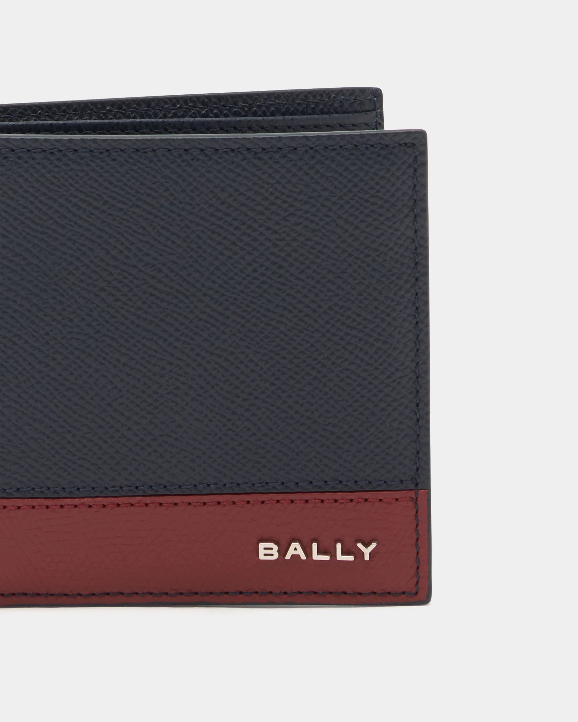 Bally Essential Wallet in Navy Blue Grained Leather - Image 4