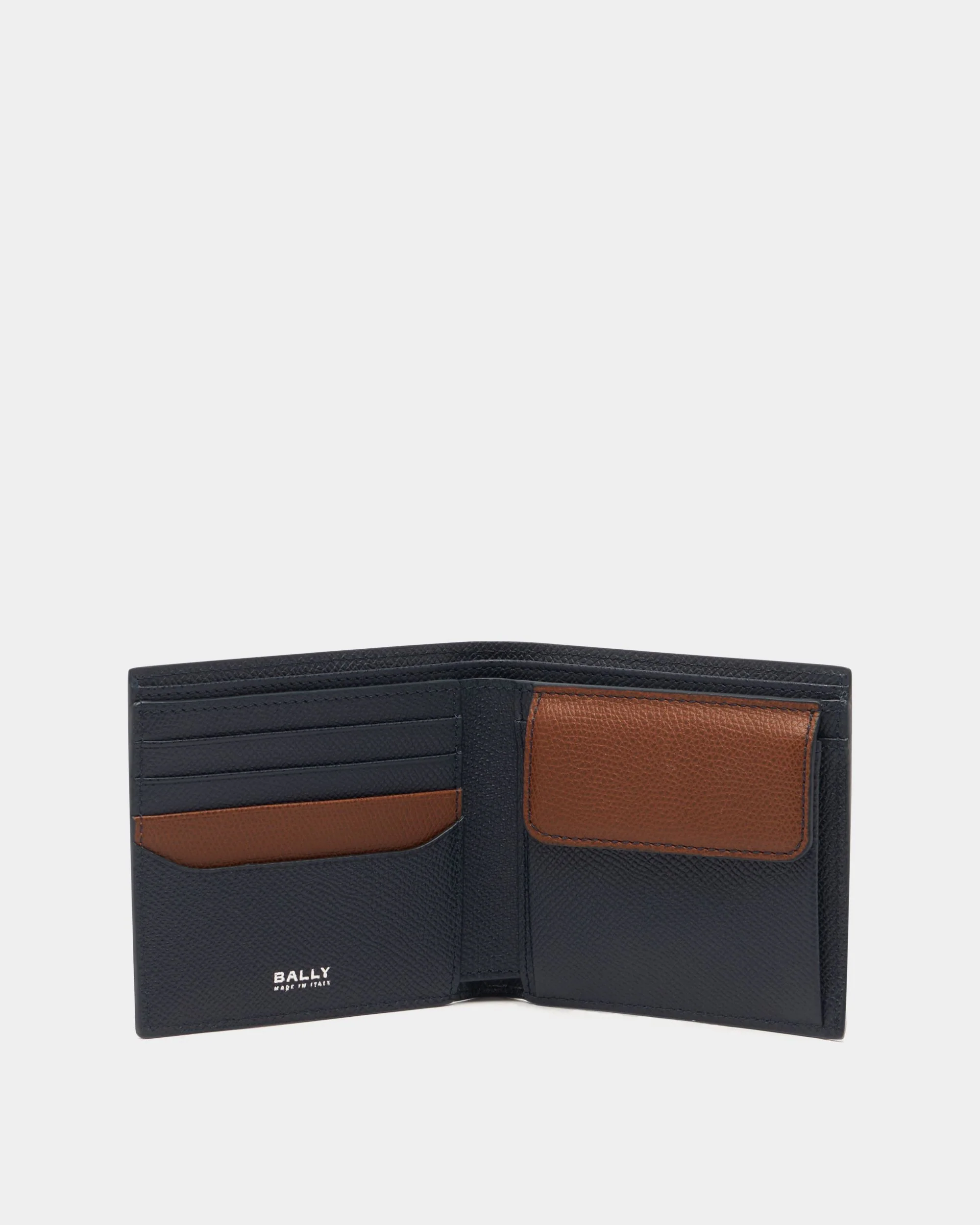 Bally Essential Wallet in Navy Blue Grained Leather - Image 3
