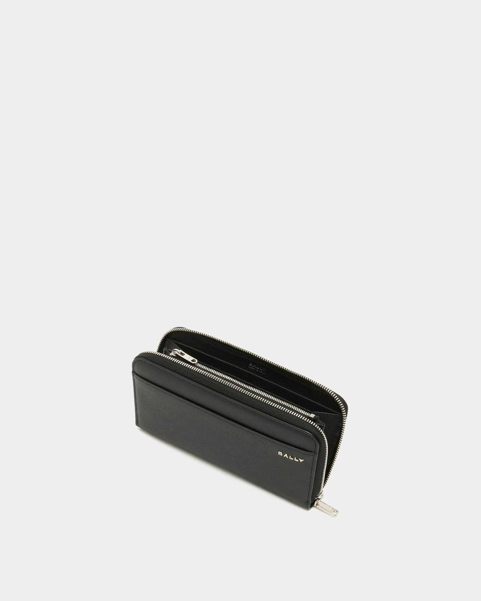 Bally Essential Zip Around Wallet in Black Grained Leather - Image 3