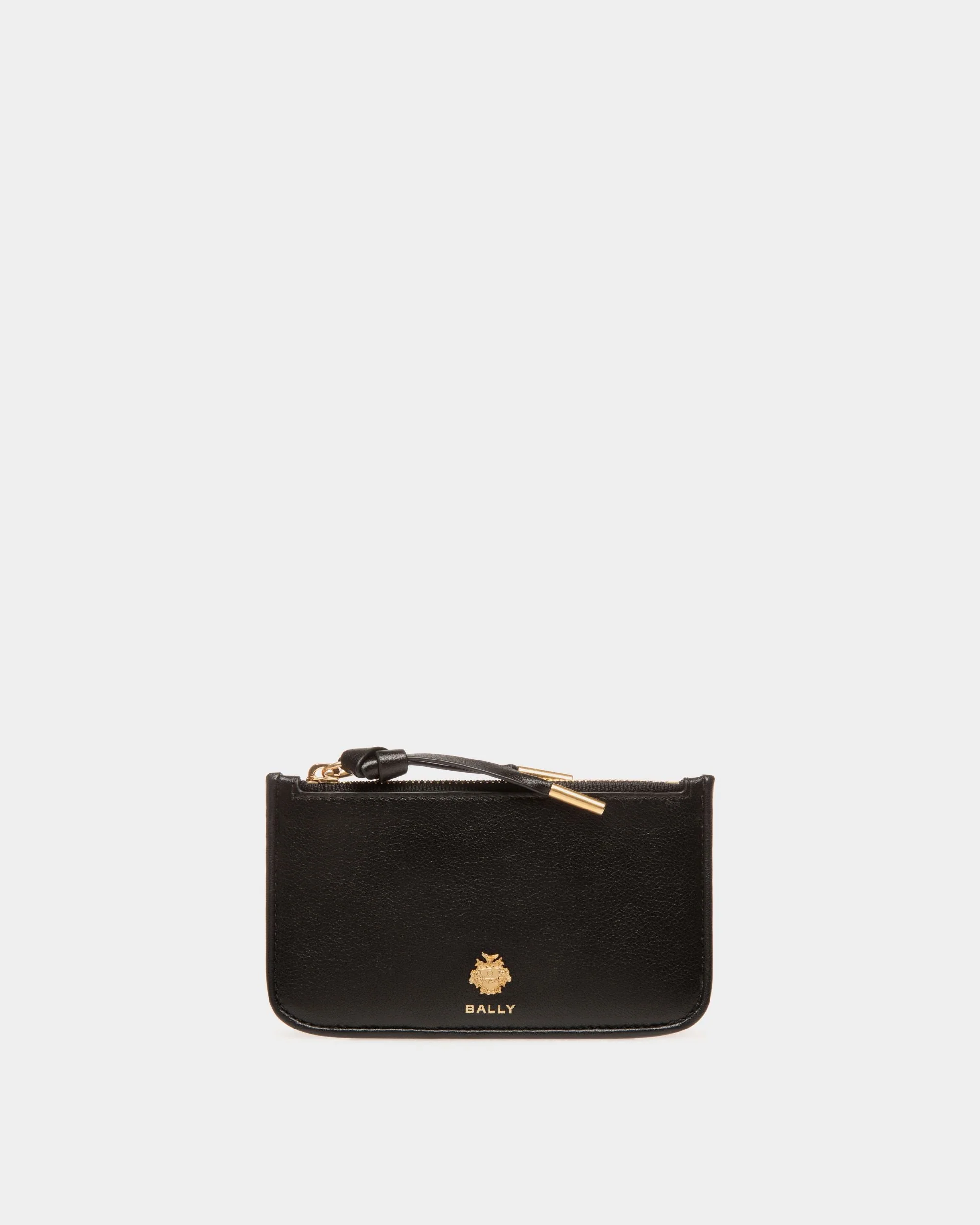 Bally Essential Zipped Card Holder in Black Leather