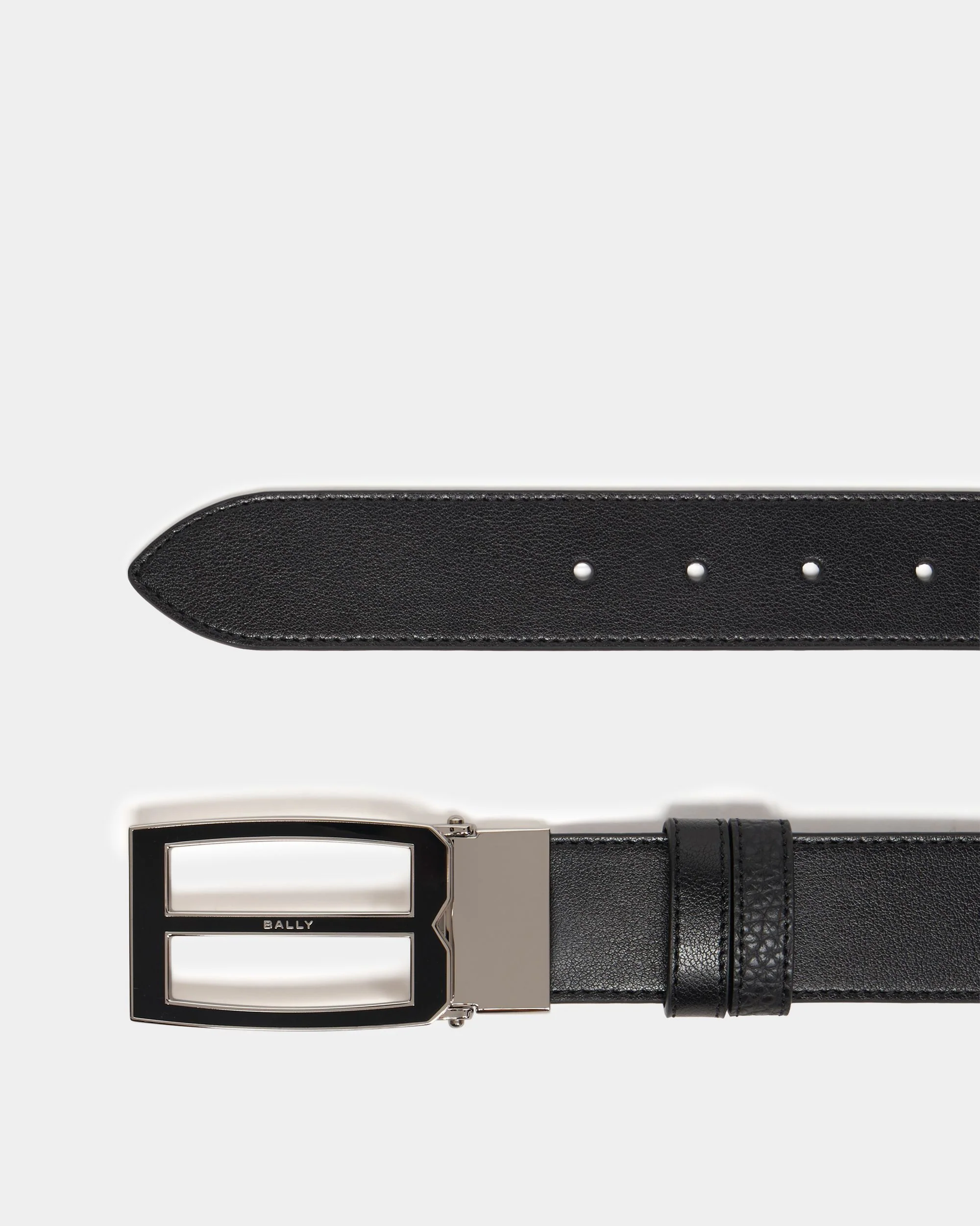 Bally Iconic Buckle Adjustable And Reversible Belt in Black Leather - Image 2