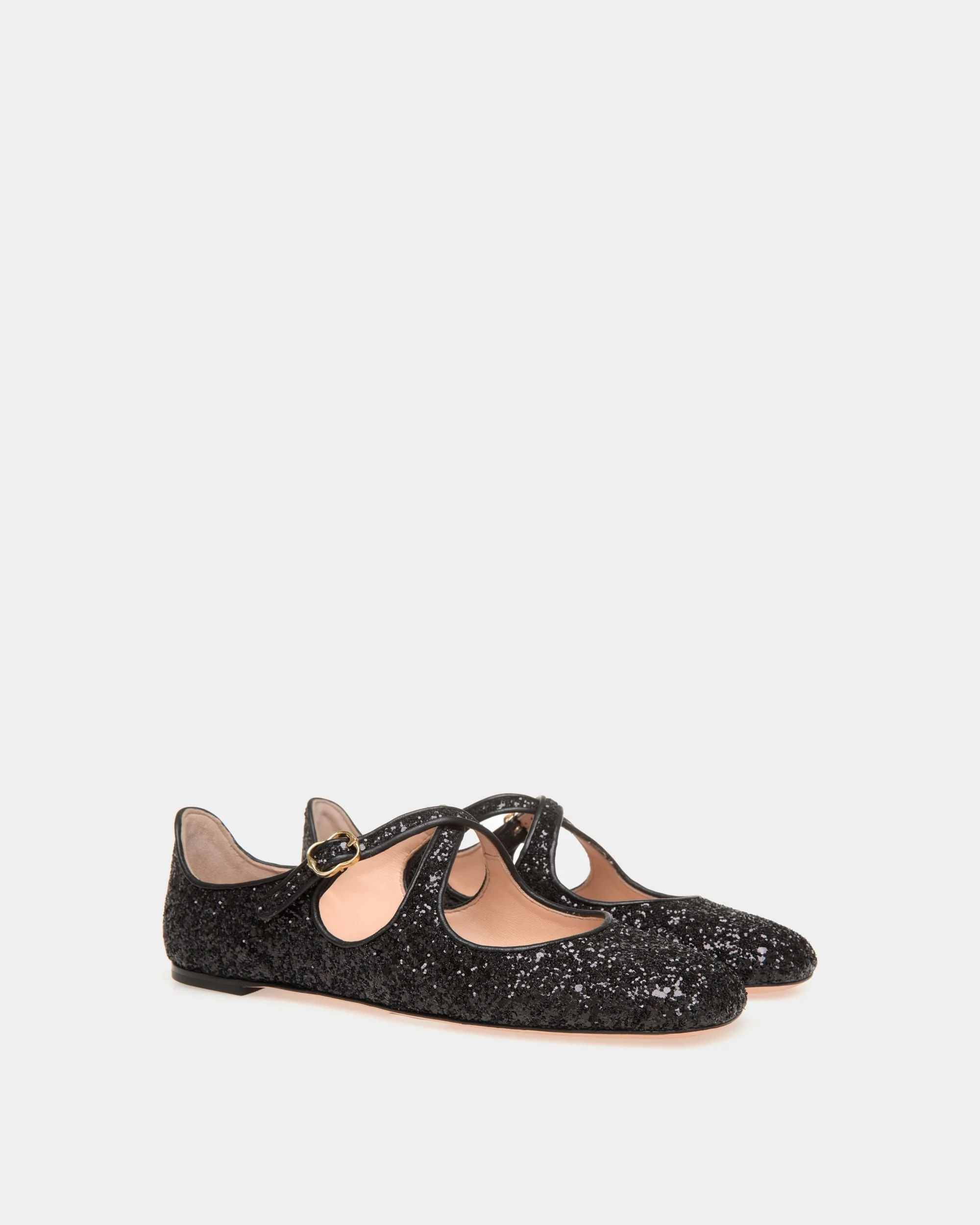 Ballyrina Flat In Black Glitter - Image 2