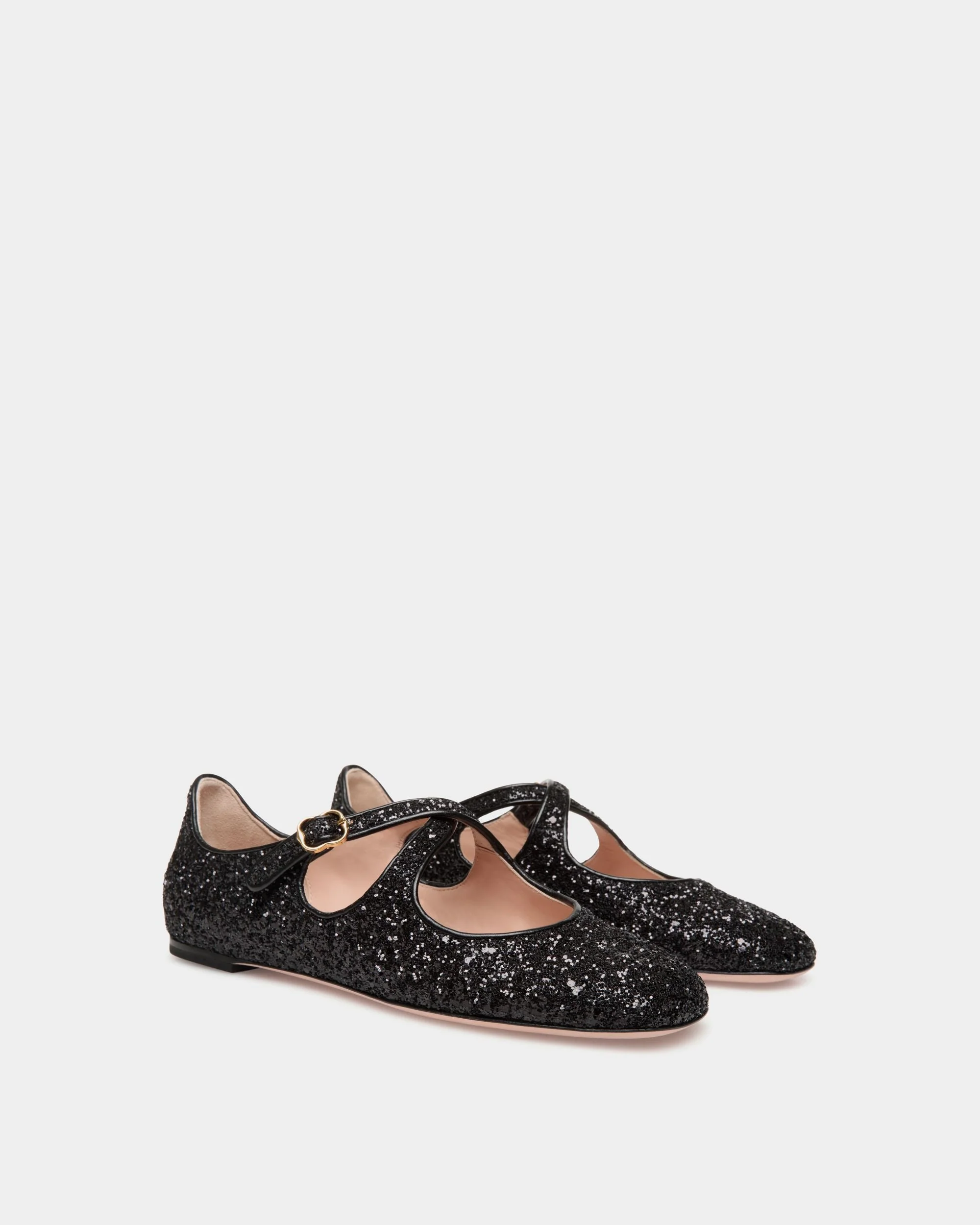 Ballyrina Flat in Black Glitter - Image 2