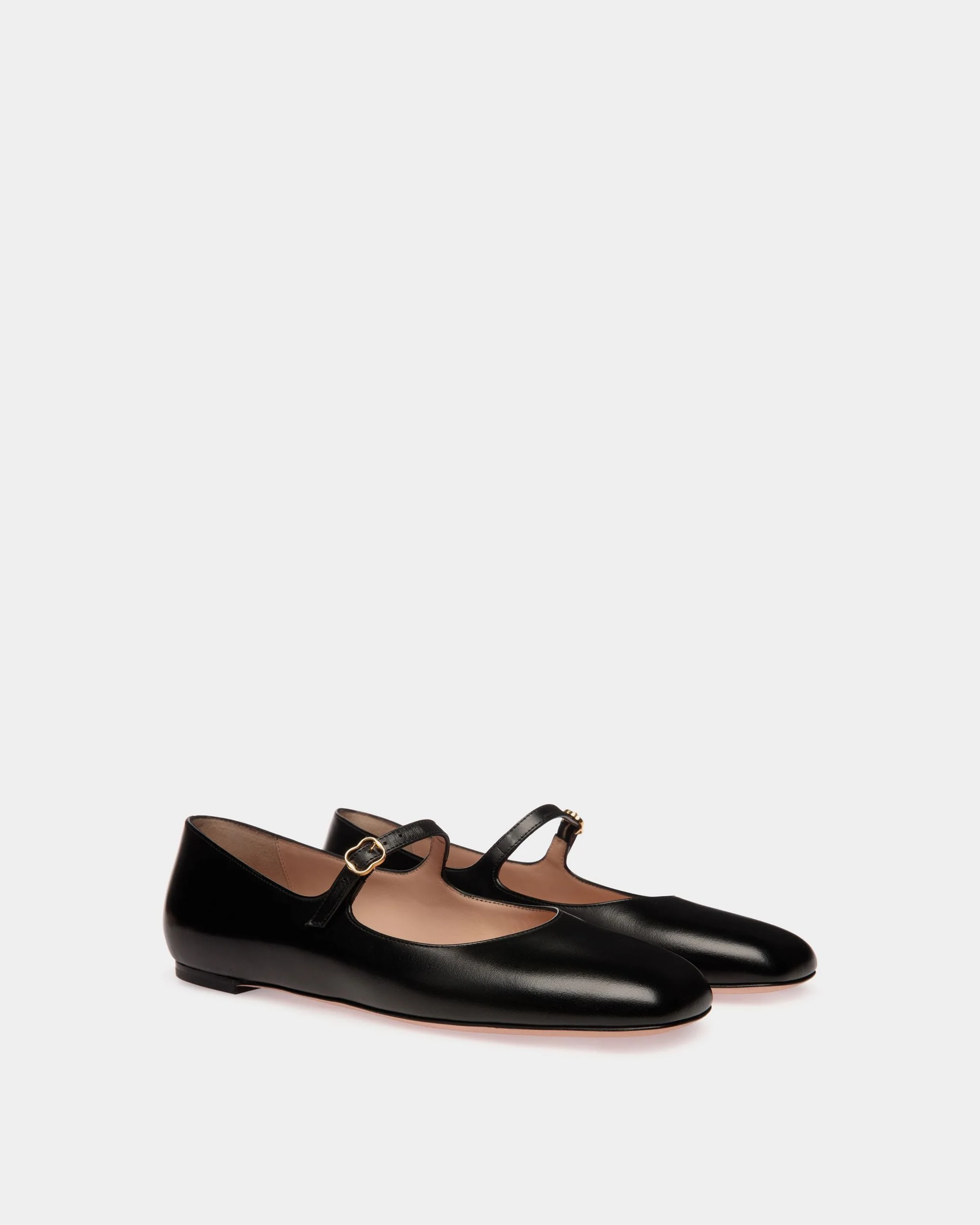 Ballyrina Flat In Black Leather - Image 3